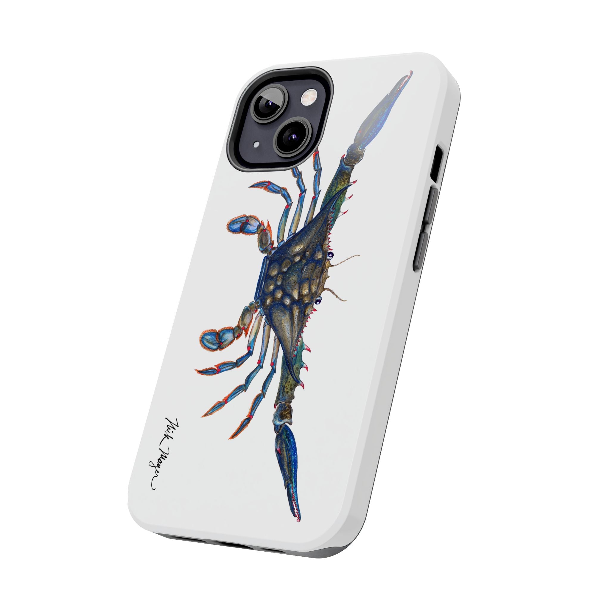 Blue Crab White Phone Case (iPhone)