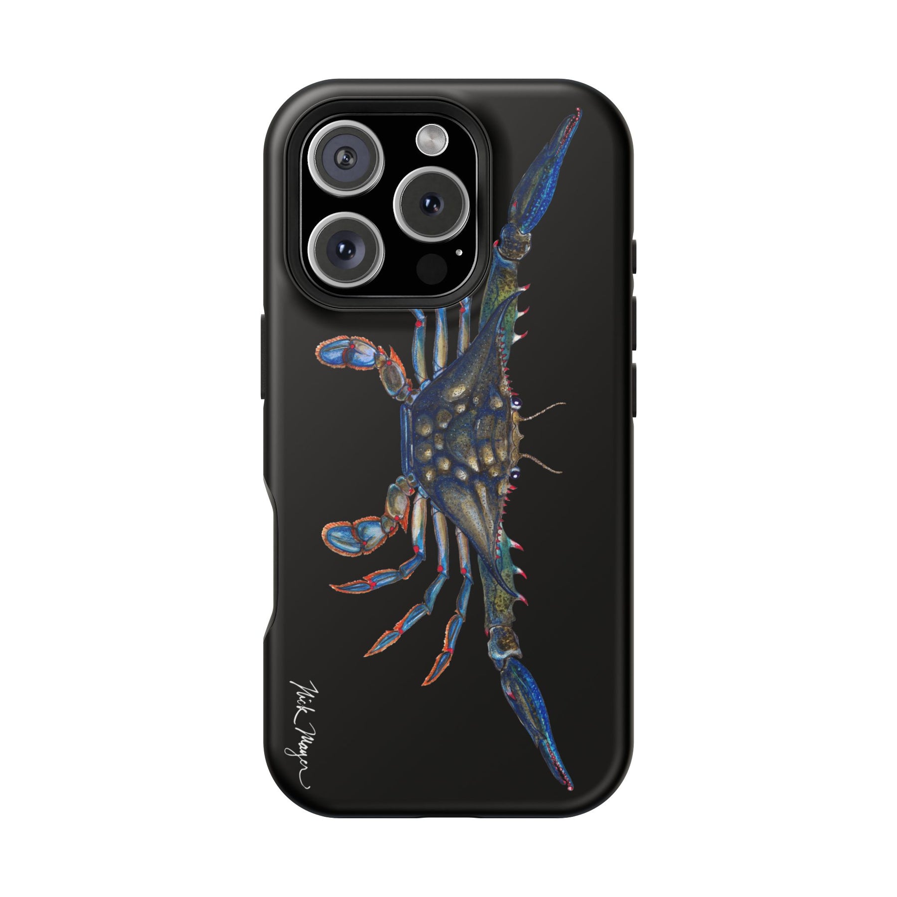 Blue Crab MagSafe Black iPhone Case