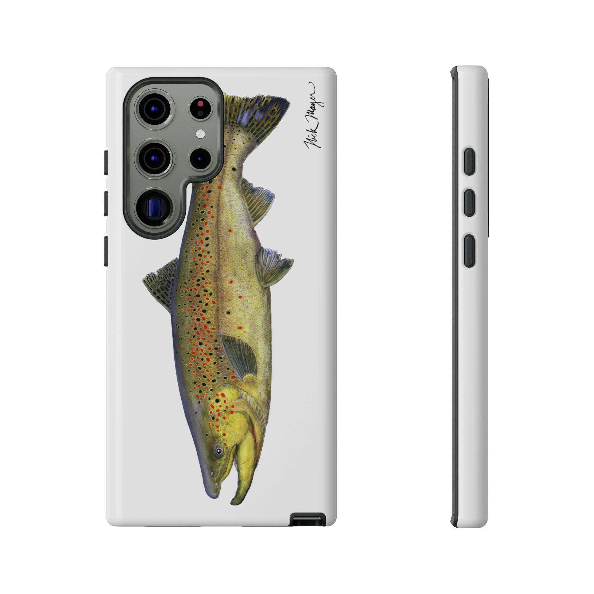 Brown Trout White Phone Case (Samsung)