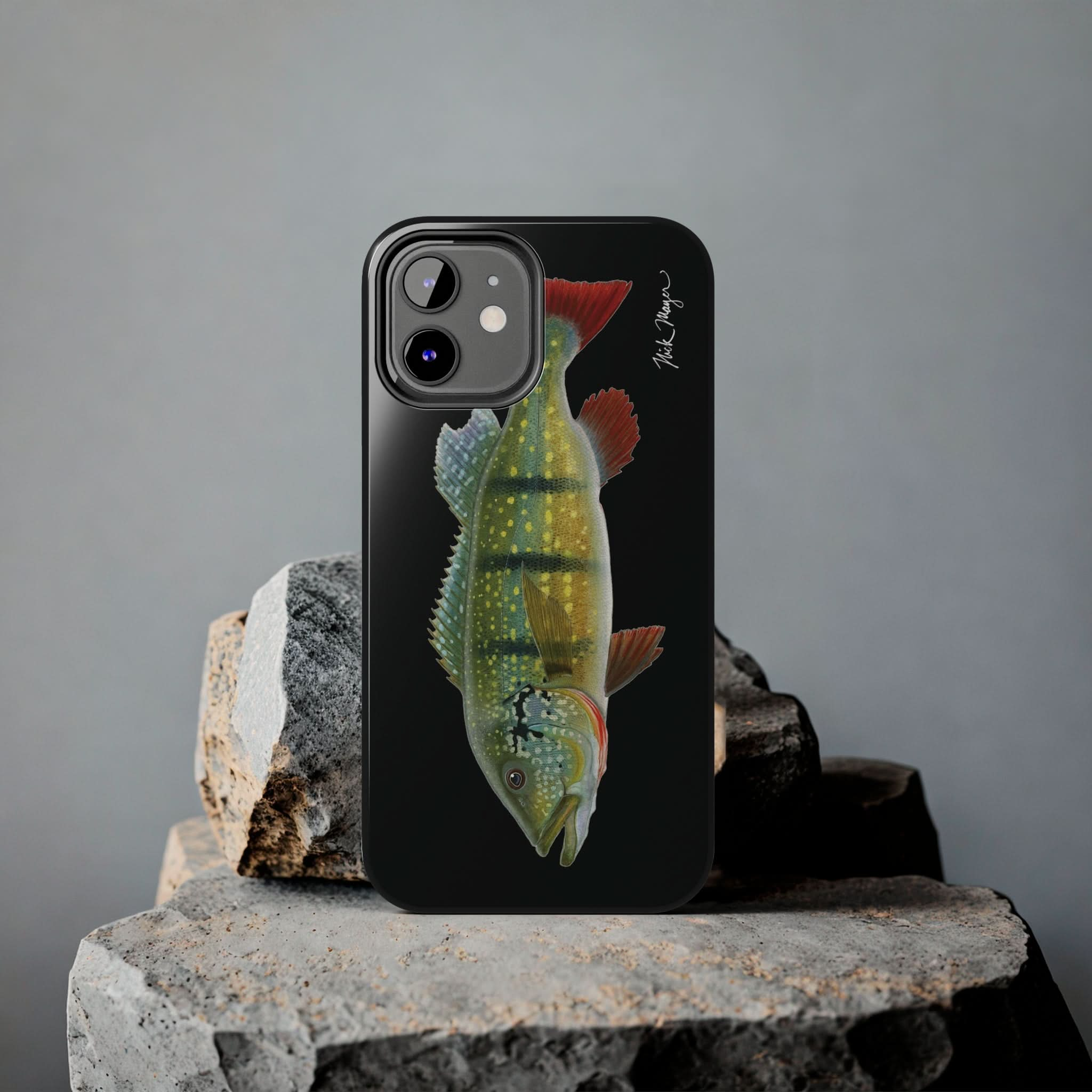 Peacock Bass Black iPhone Case