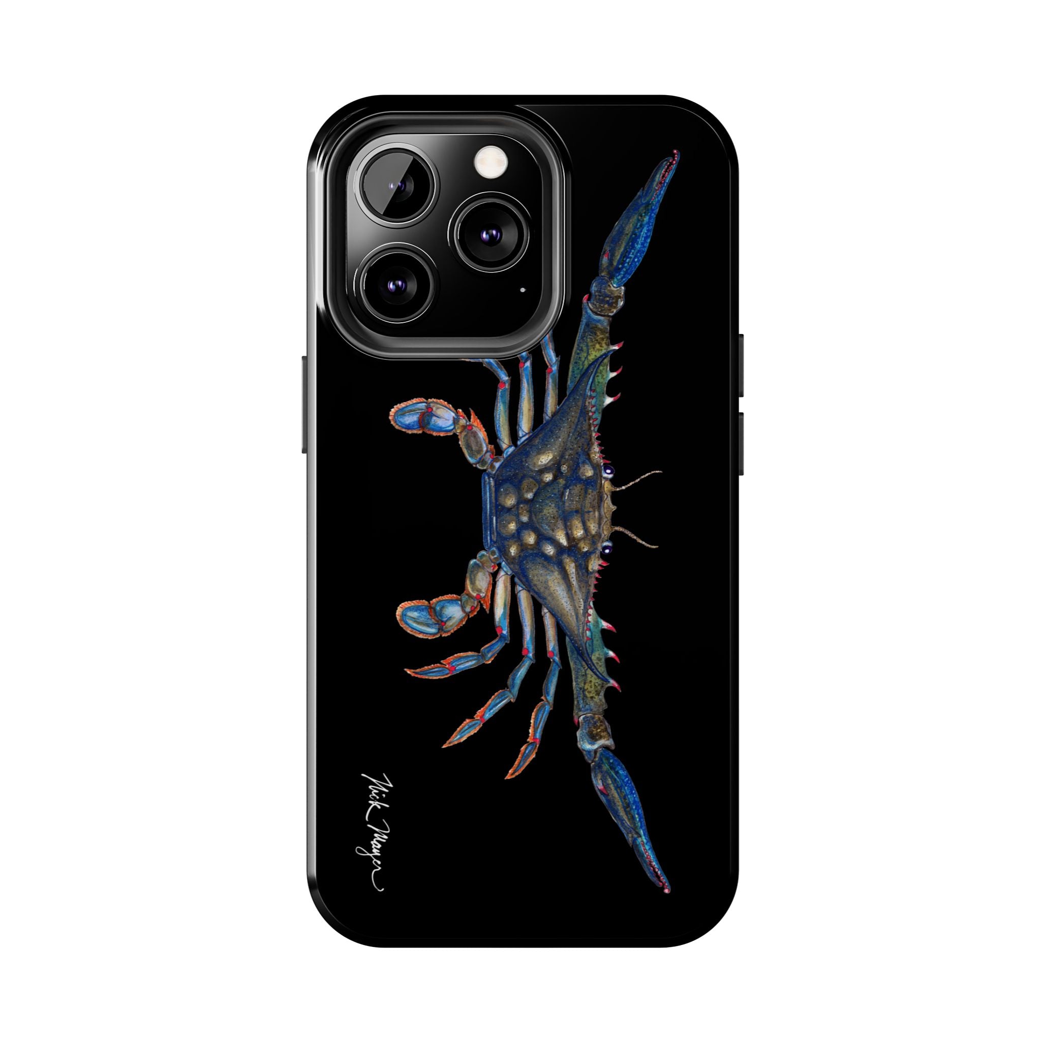 Blue Crab Black Phone Case (iPhone)