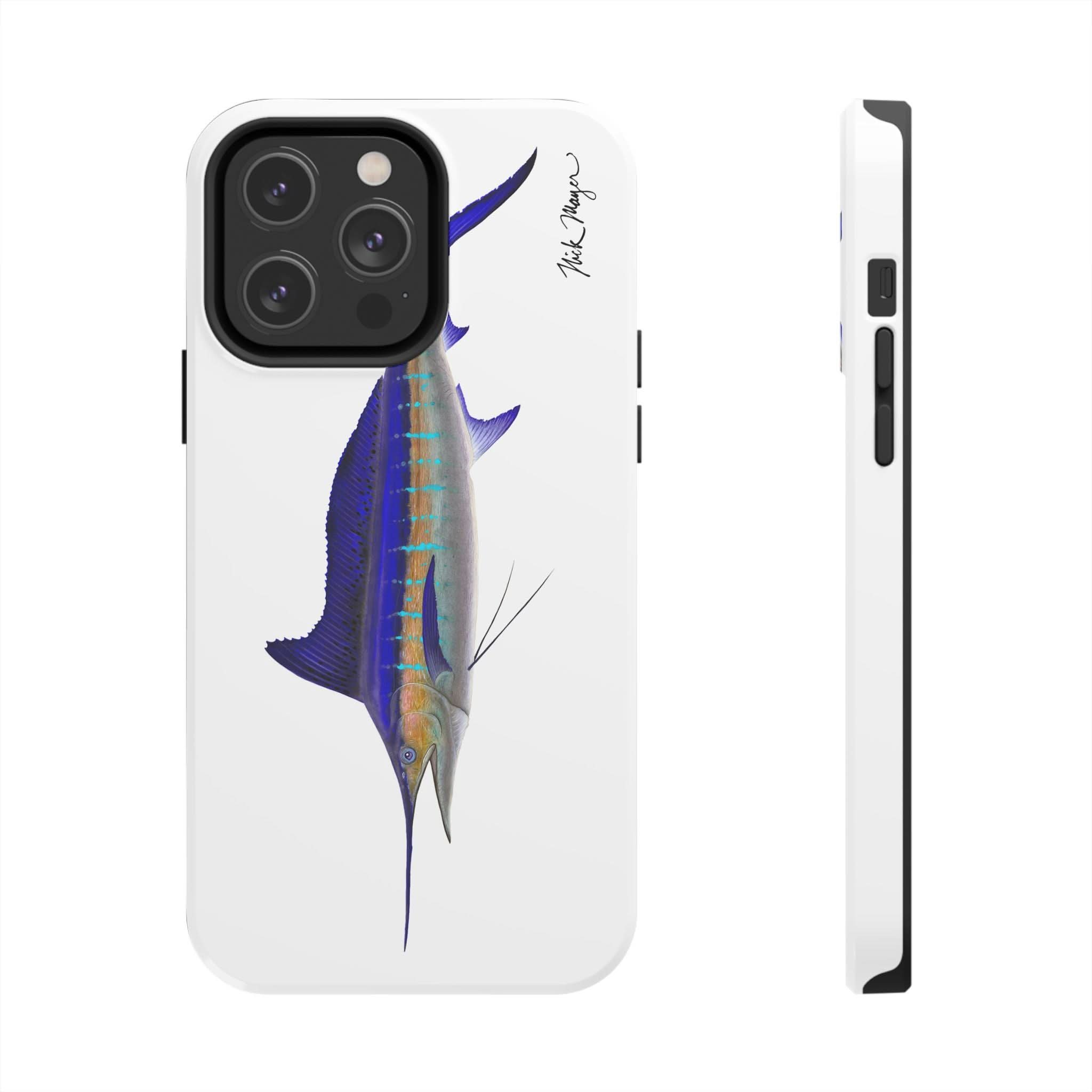 Striped Marlin White Phone Case (iPhone)