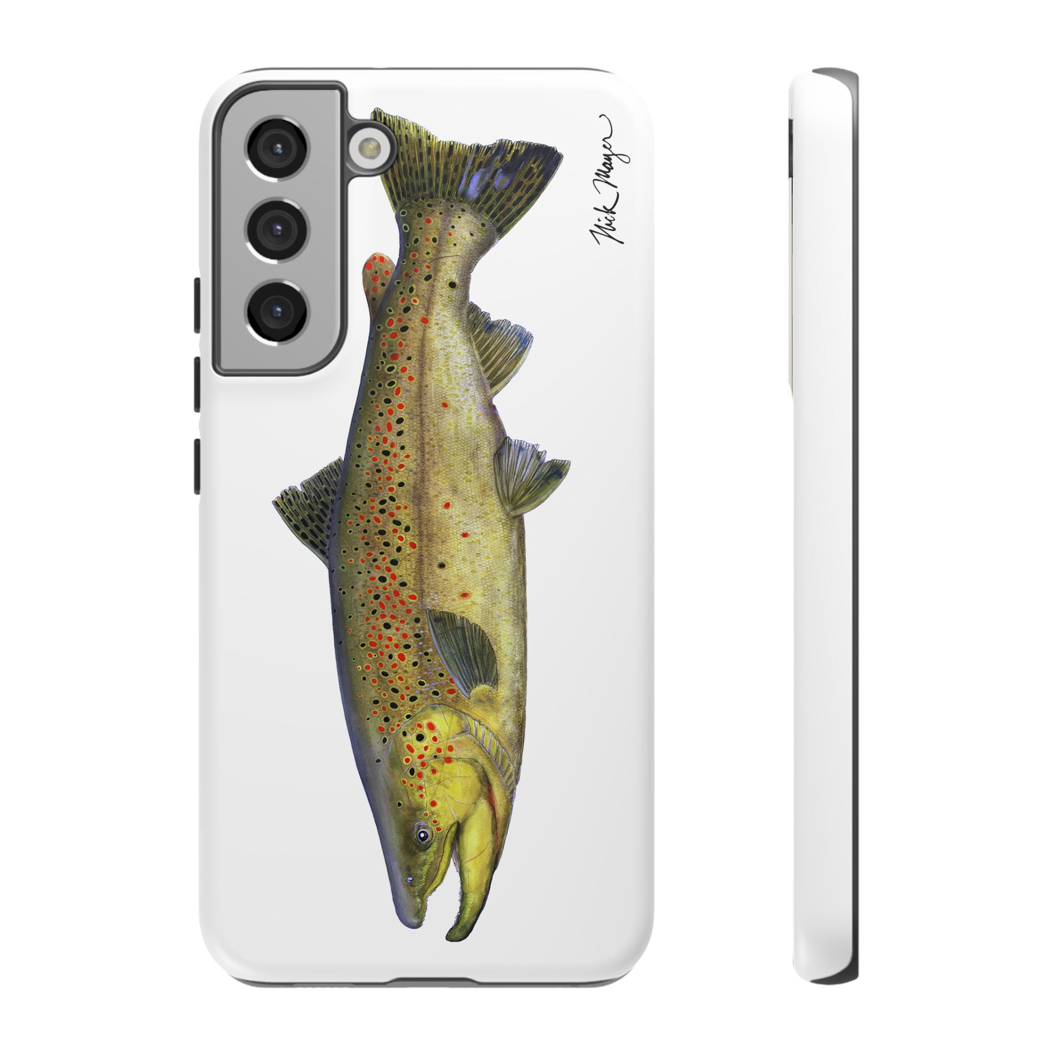 Brown Trout White Phone Case (Samsung)