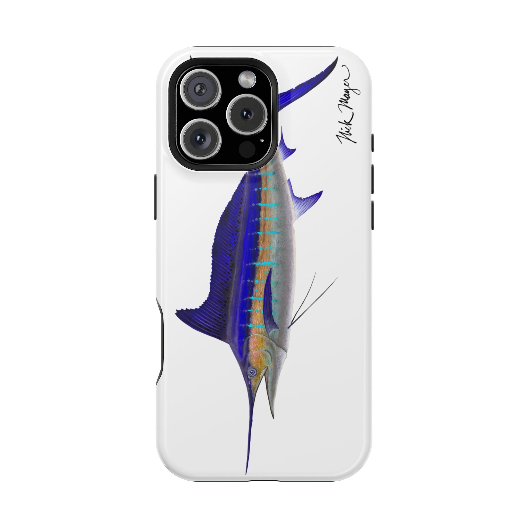 Striped Marlin MagSafe White iPhone Case