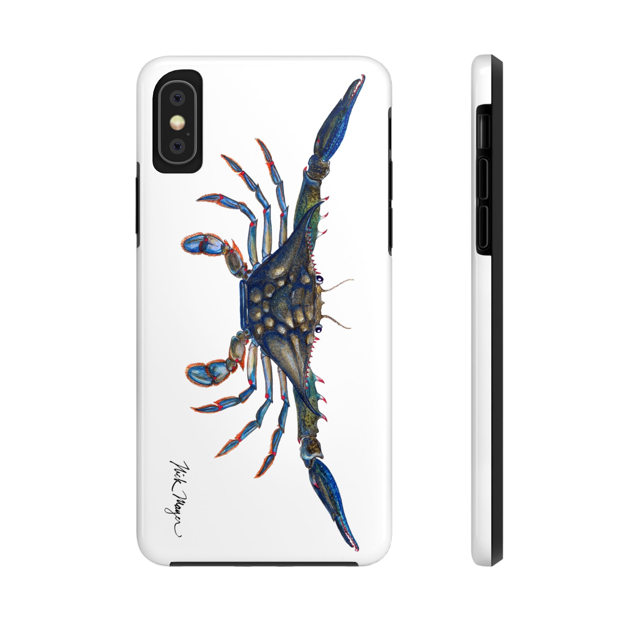 Blue Crab White Phone Case (iPhone)