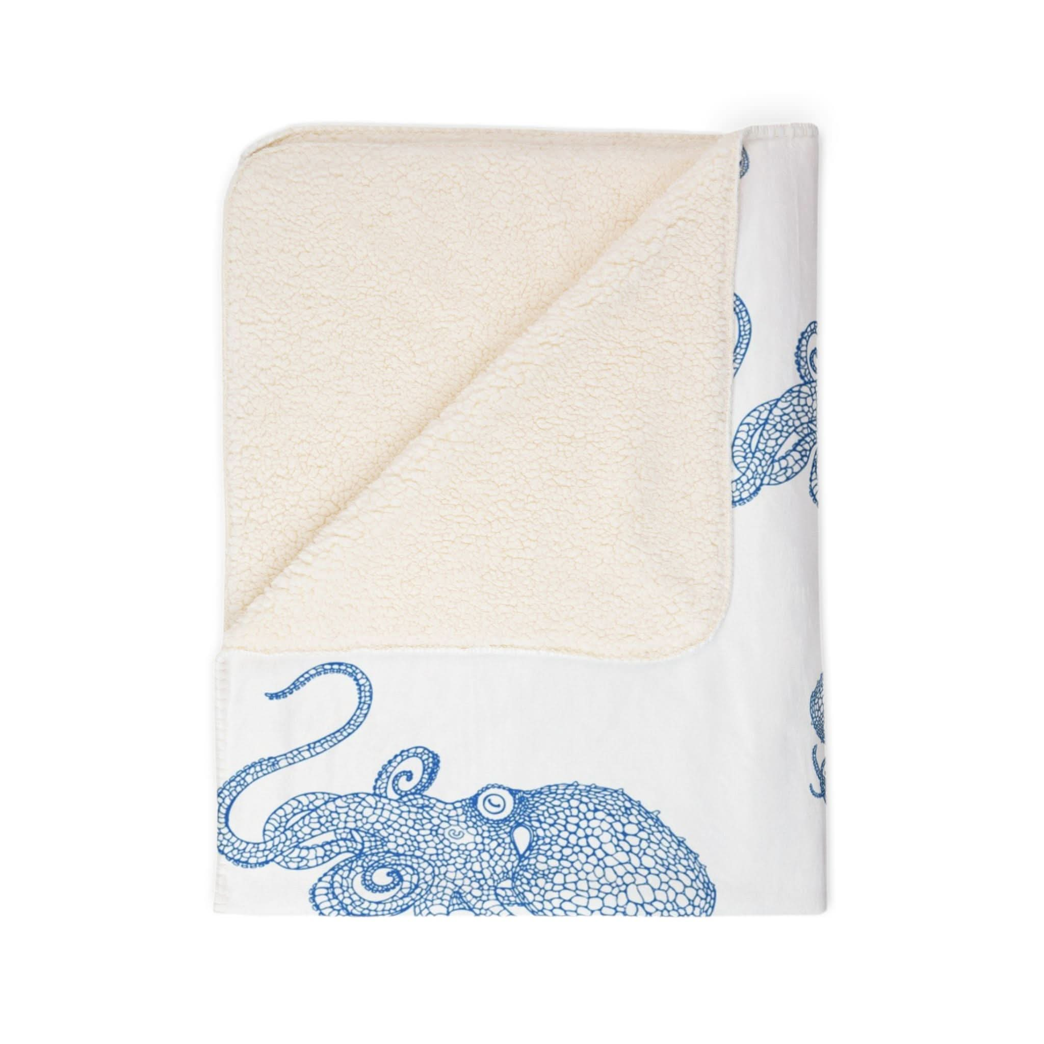 Blue Octopus Super Soft Sherpa Blanket