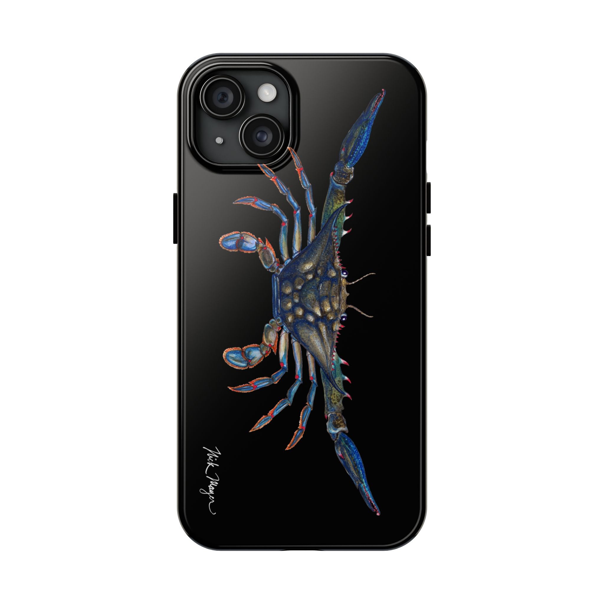 Blue Crab Black Phone Case (iPhone)