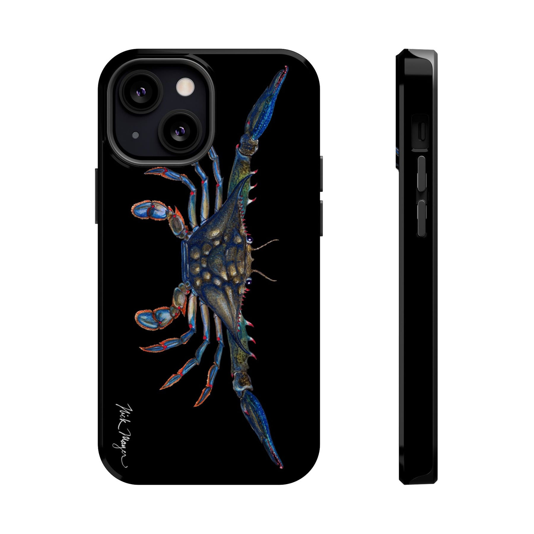 Blue Crab MagSafe Black iPhone Case