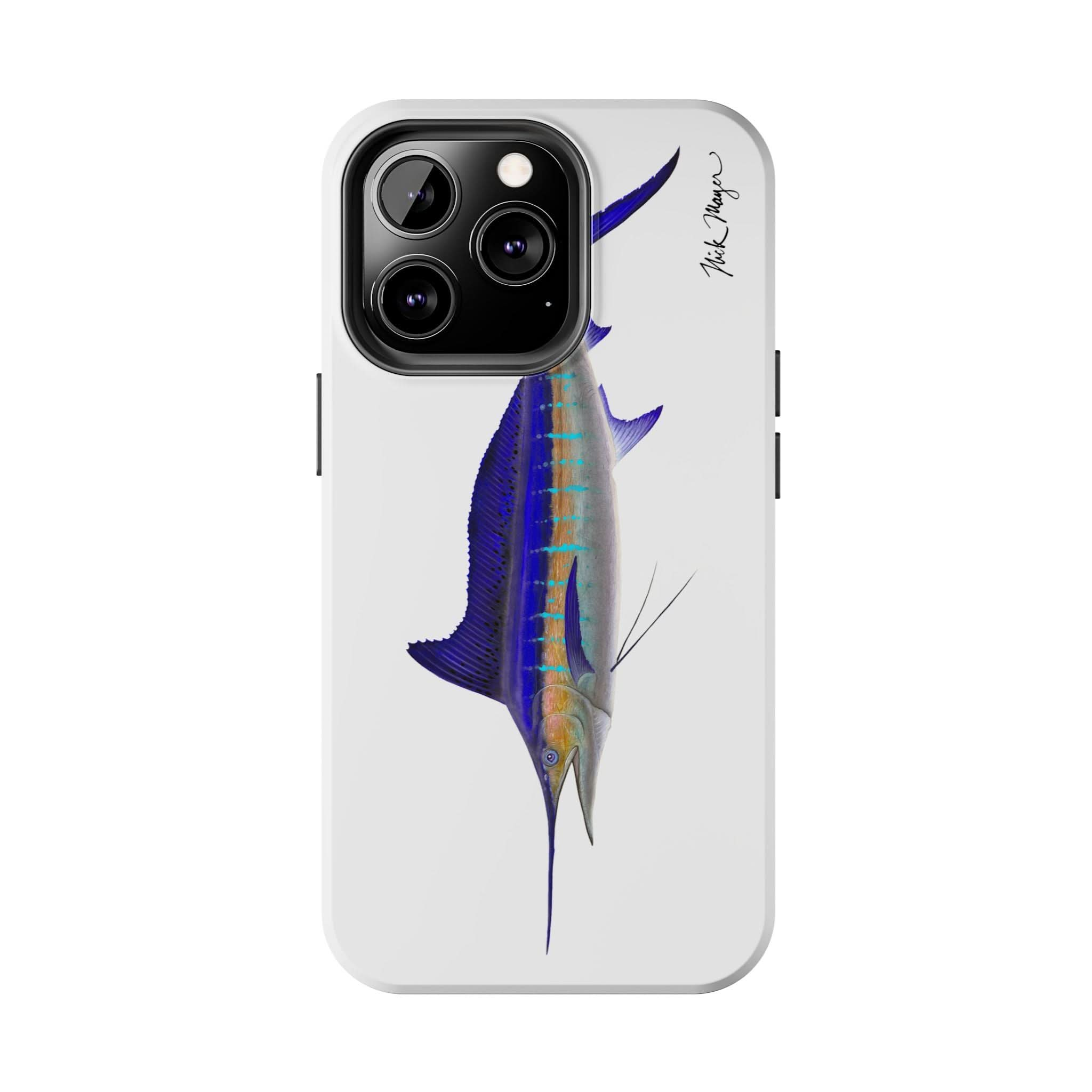 Striped Marlin White Phone Case (iPhone)