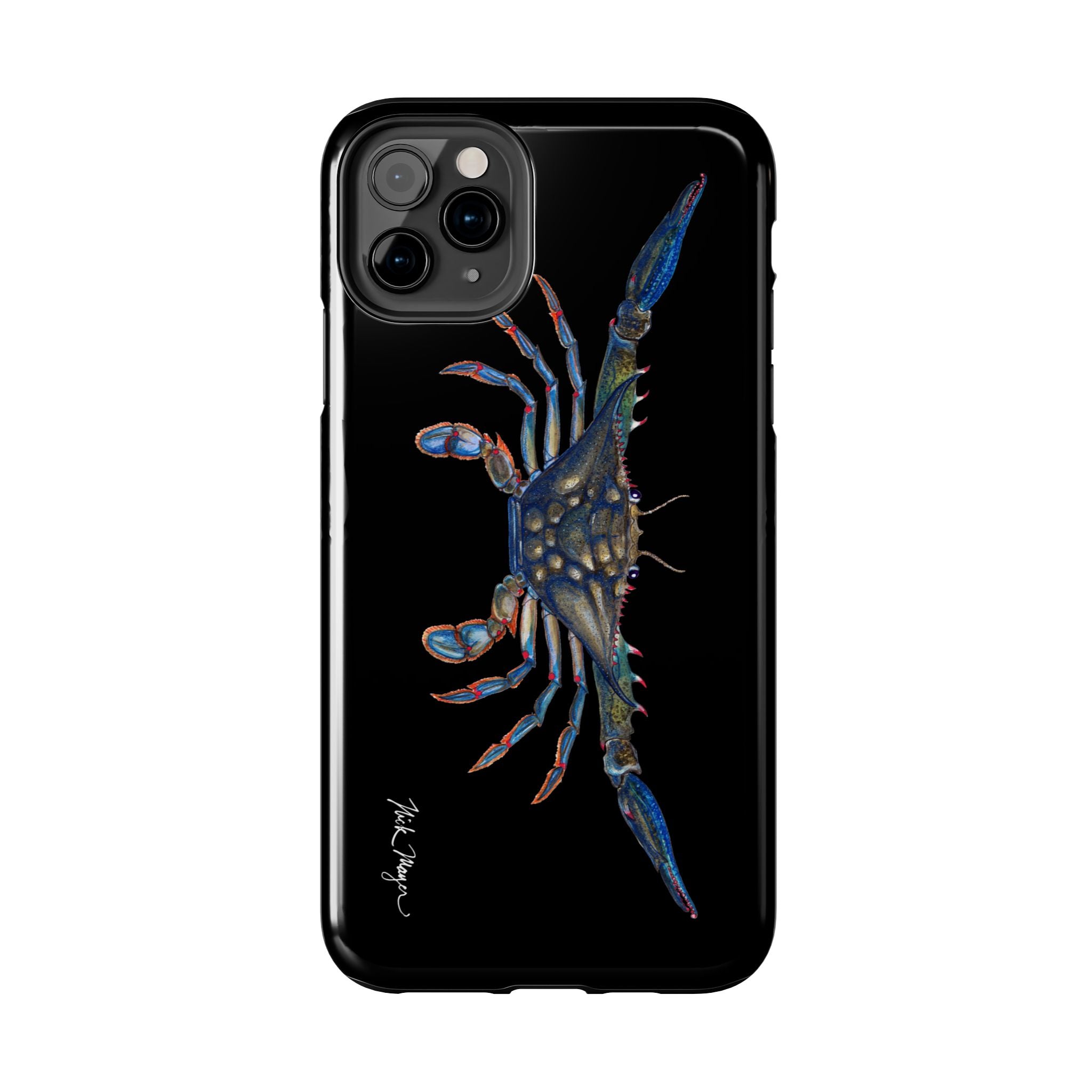 Blue Crab Black Phone Case (iPhone)