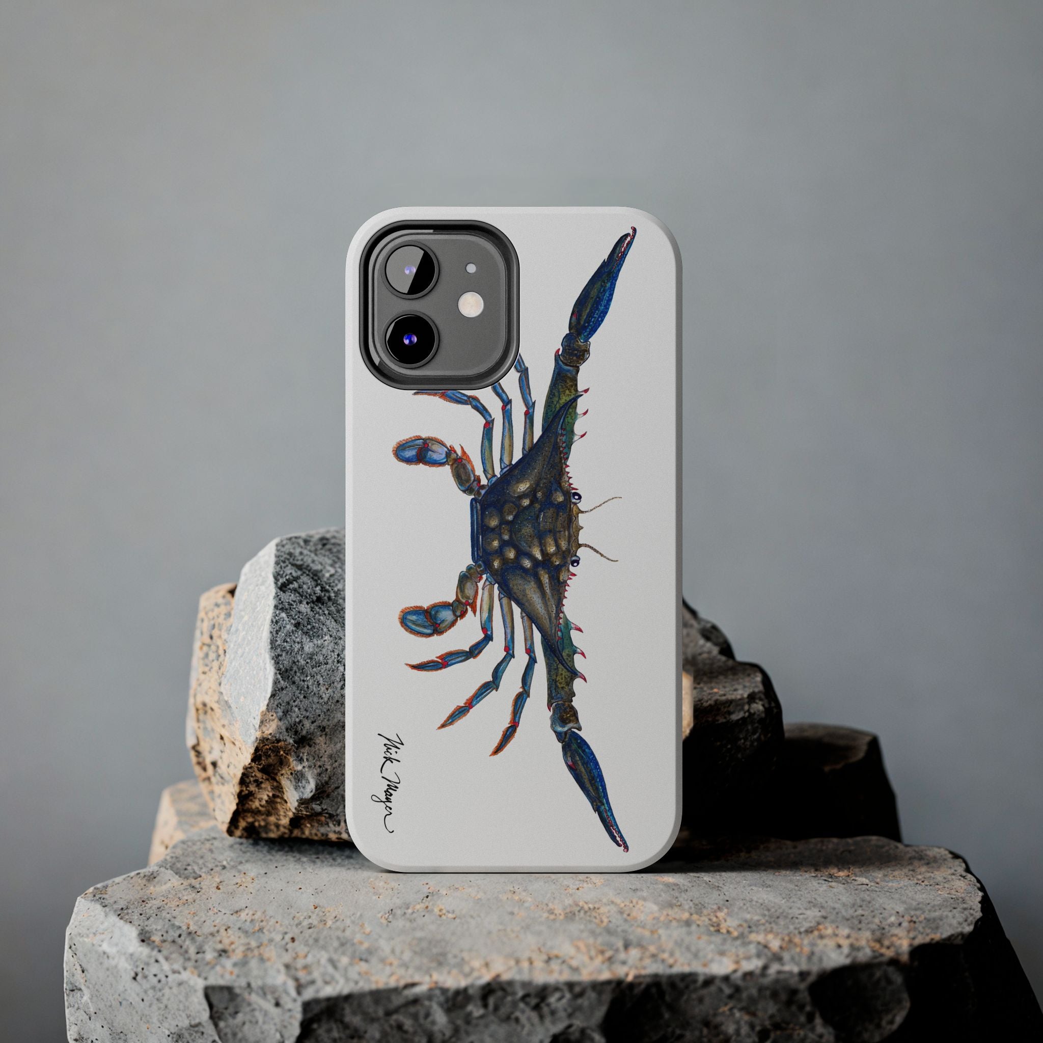 Blue Crab White Phone Case (iPhone)