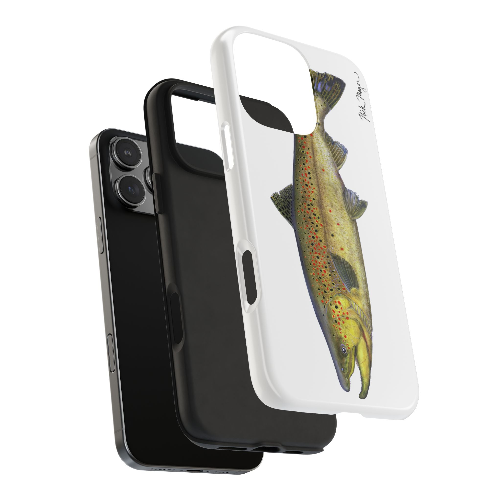 Brown Trout White Phone Case (iPhone)