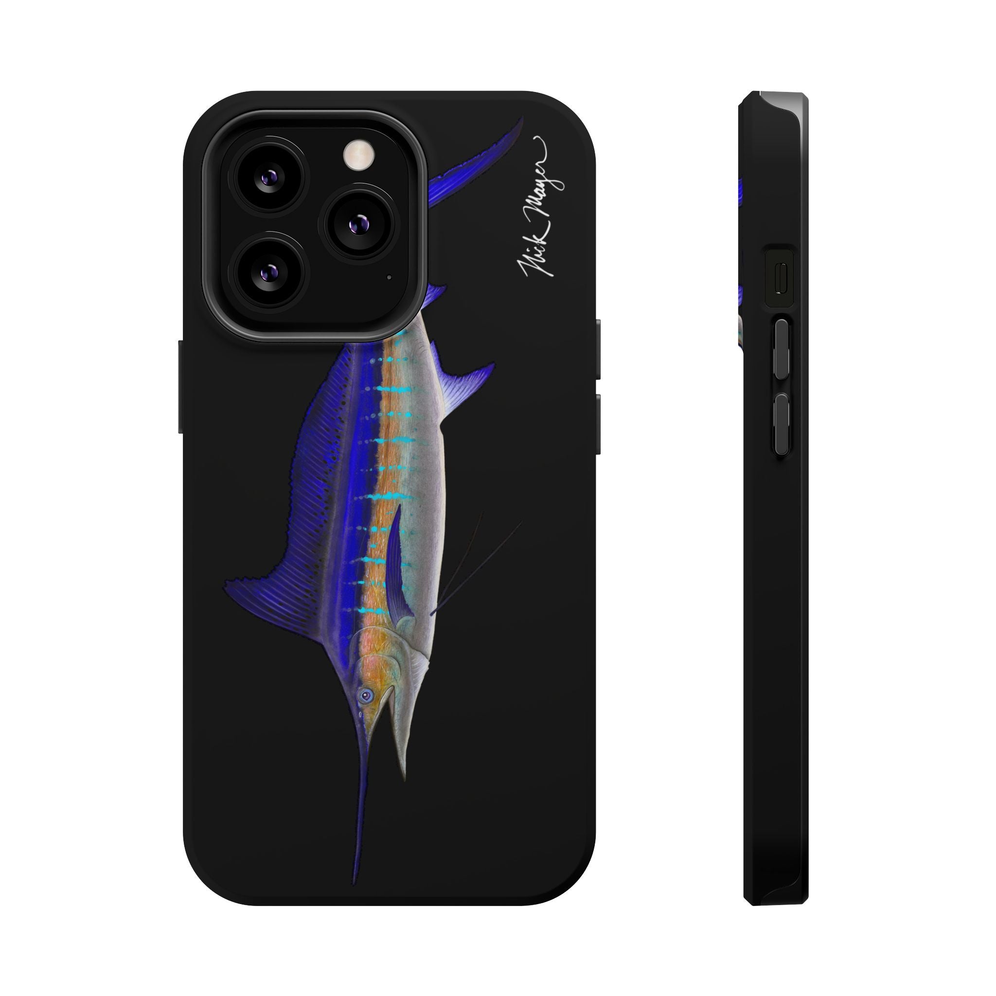 Striped Marlin MagSafe Black iPhone Case