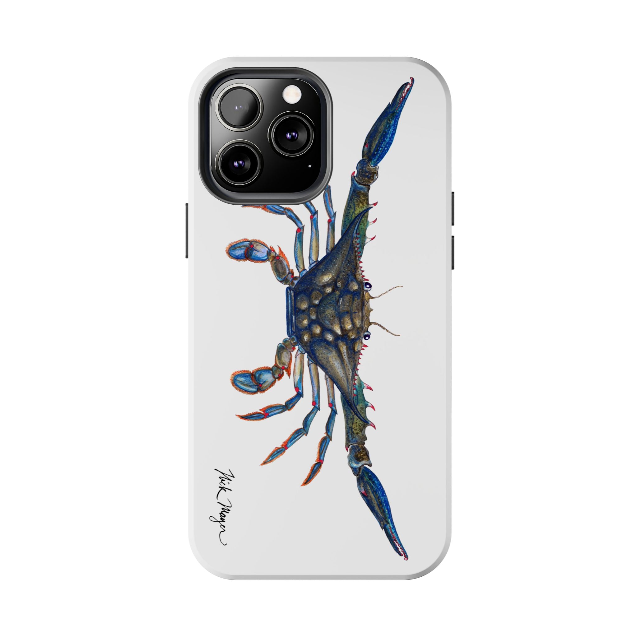 Blue Crab White Phone Case (iPhone)