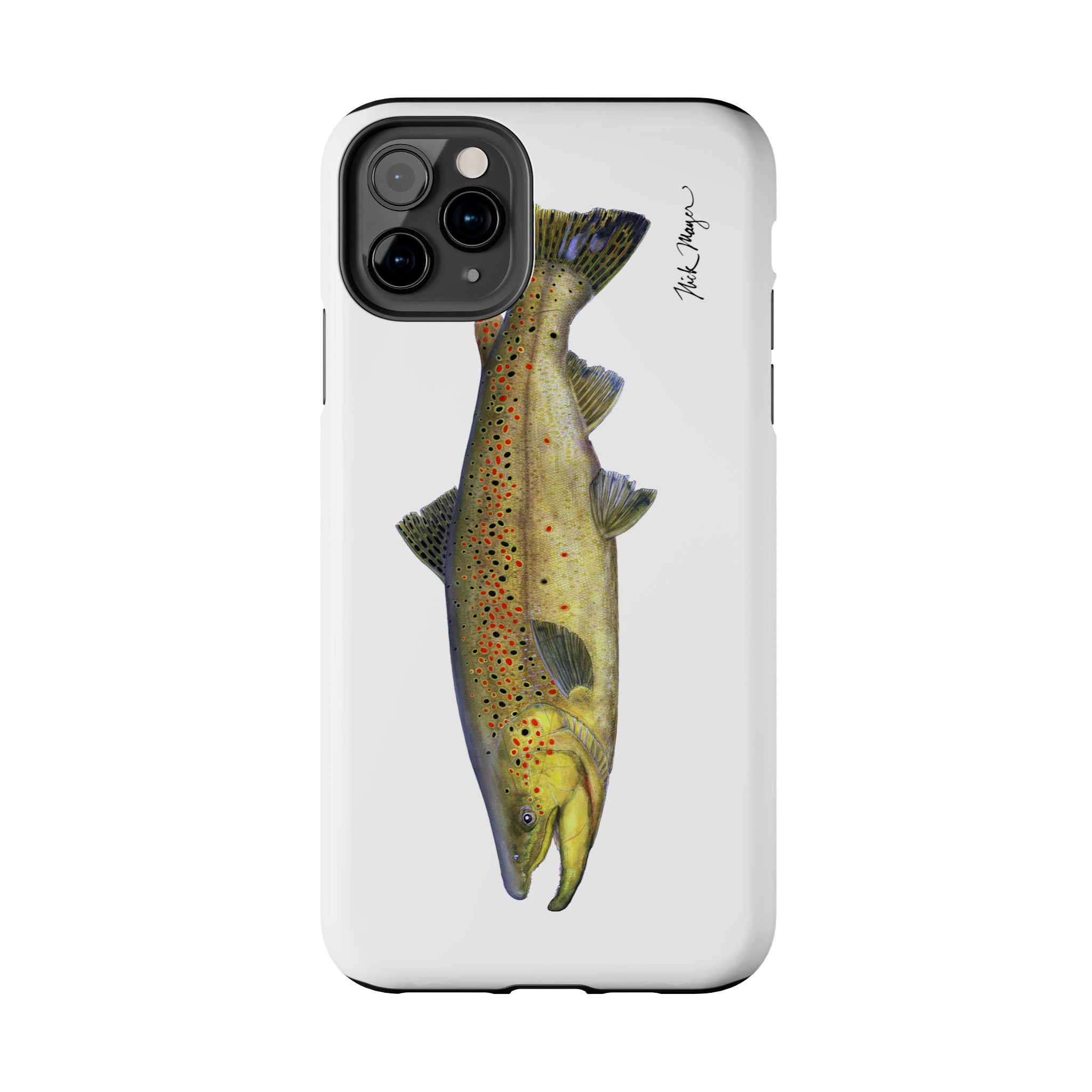 Brown Trout White Phone Case (iPhone)