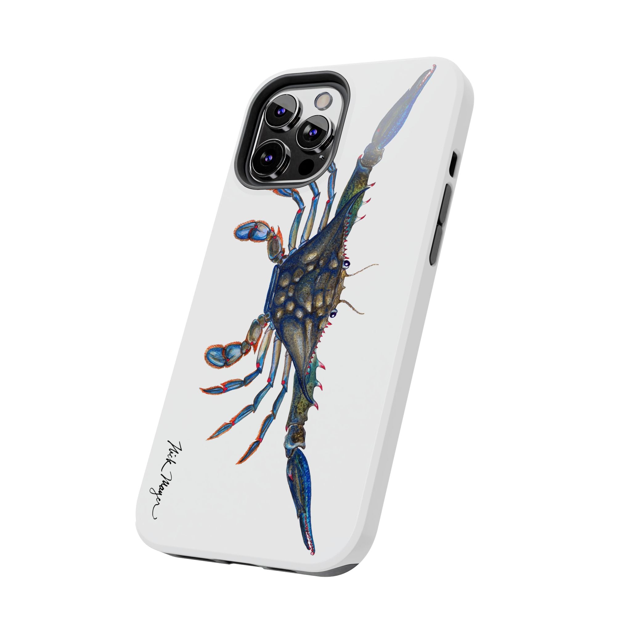 Blue Crab White Phone Case (iPhone)