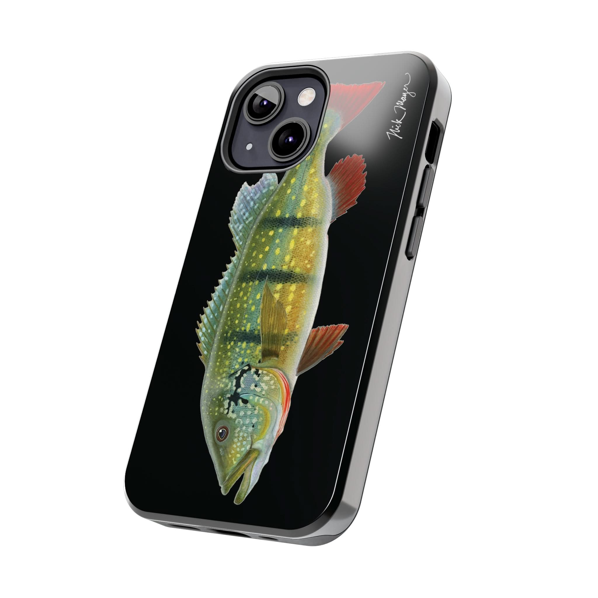 Peacock Bass Black iPhone Case