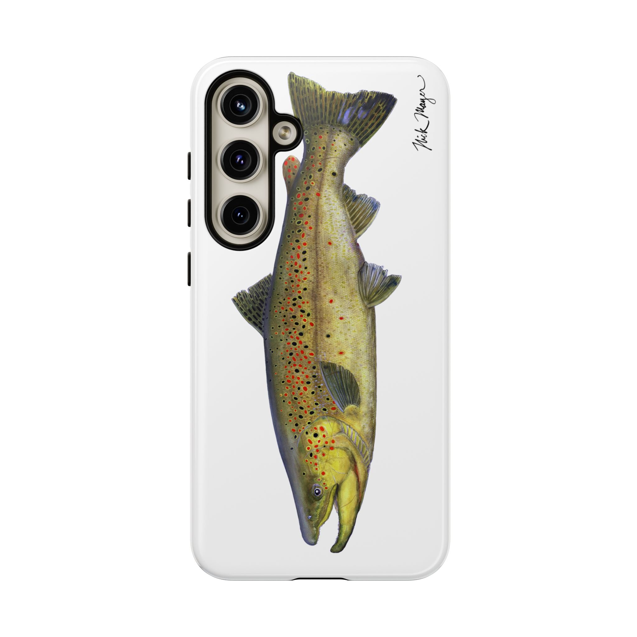 Brown Trout White Phone Case (Samsung)