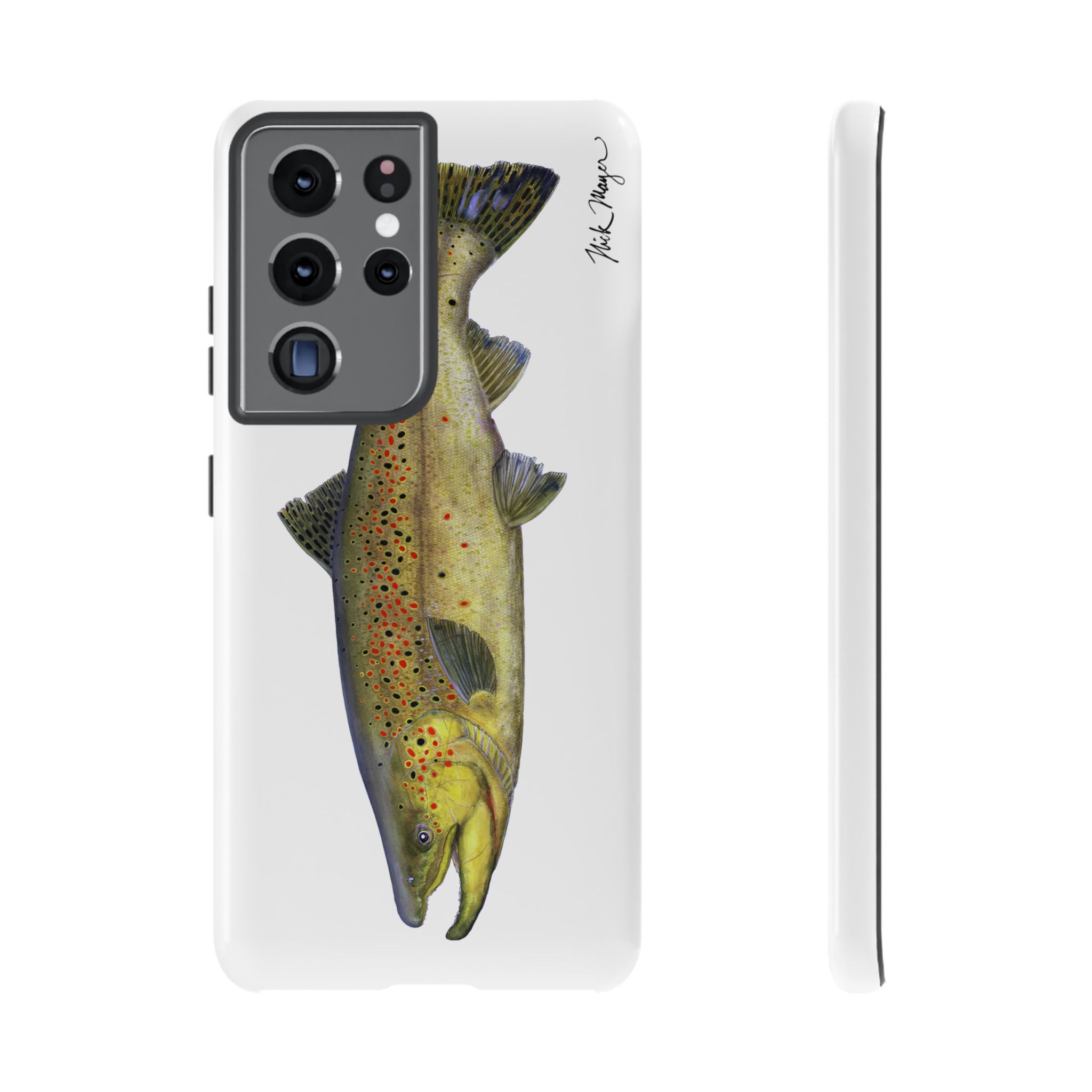 Brown Trout White Phone Case (Samsung)