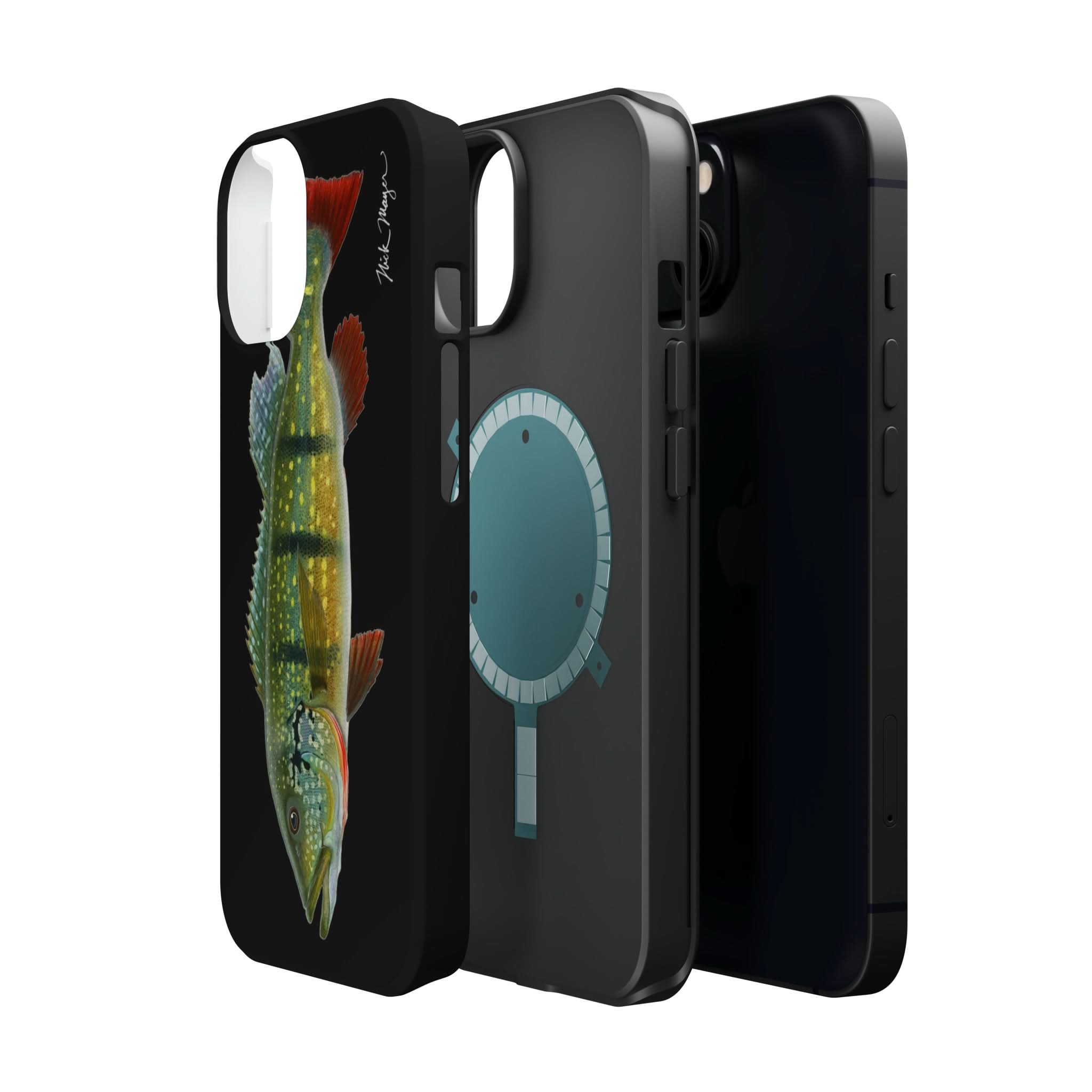 Peacock Bass MagSafe Black iPhone Case