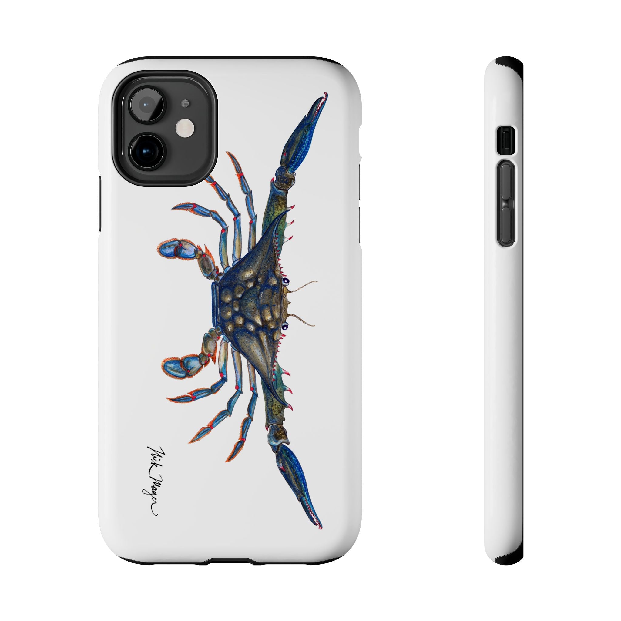 Blue Crab White Phone Case (iPhone)