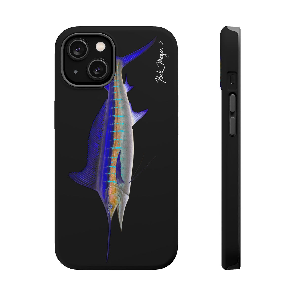 Striped Marlin MagSafe Black iPhone Case