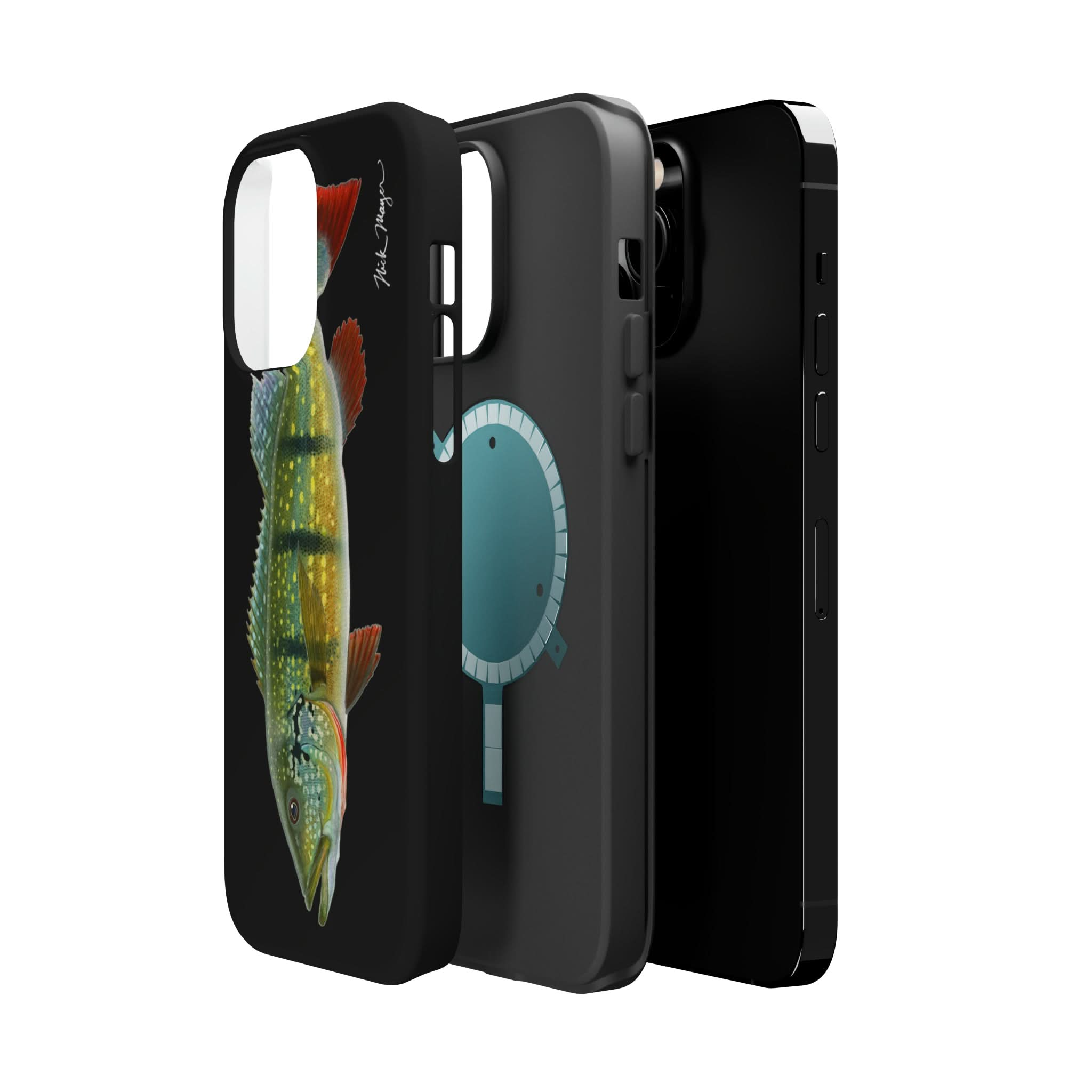 Peacock Bass MagSafe Black iPhone Case