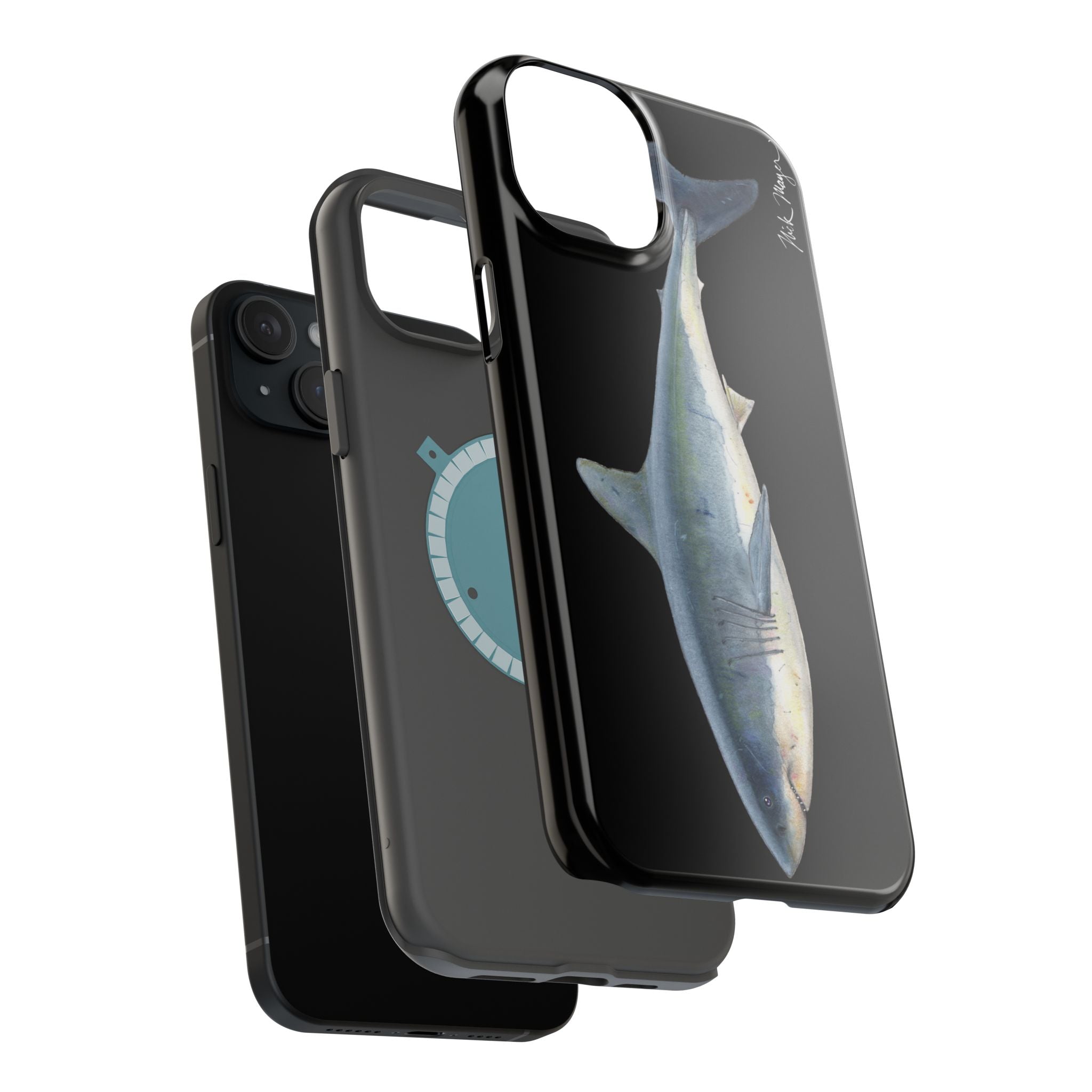 Great White Shark Black MagSafe iPhone Case