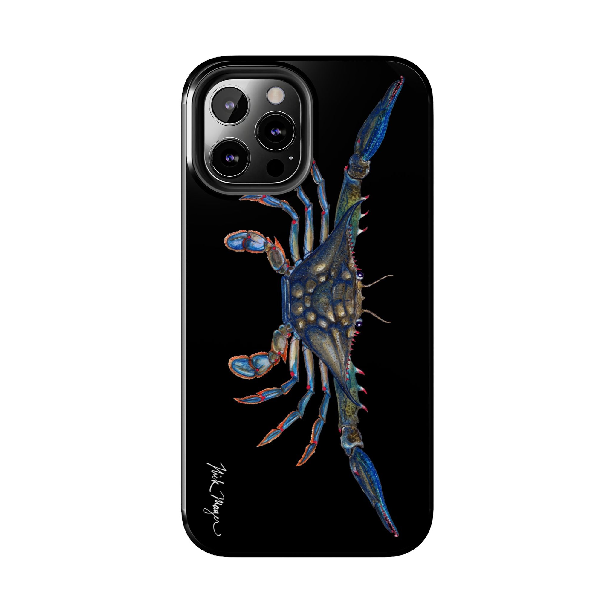 Blue Crab Black Phone Case (iPhone)