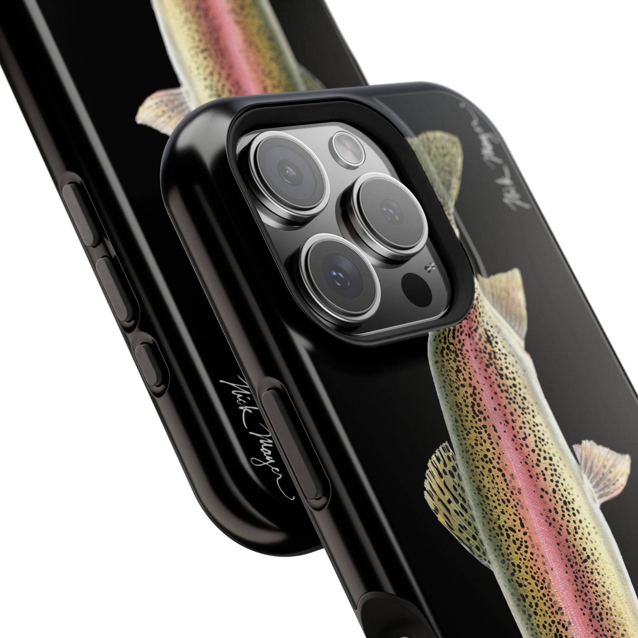 Rainbow Trout MagSafe Black iPhone Case