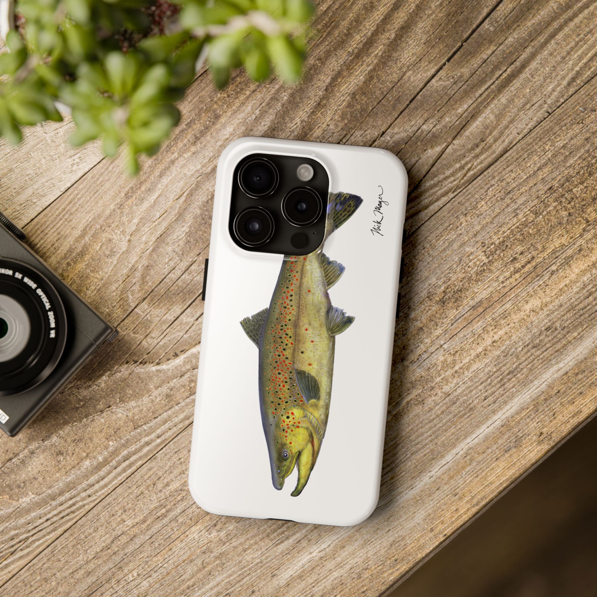 Brown Trout White Phone Case (iPhone)