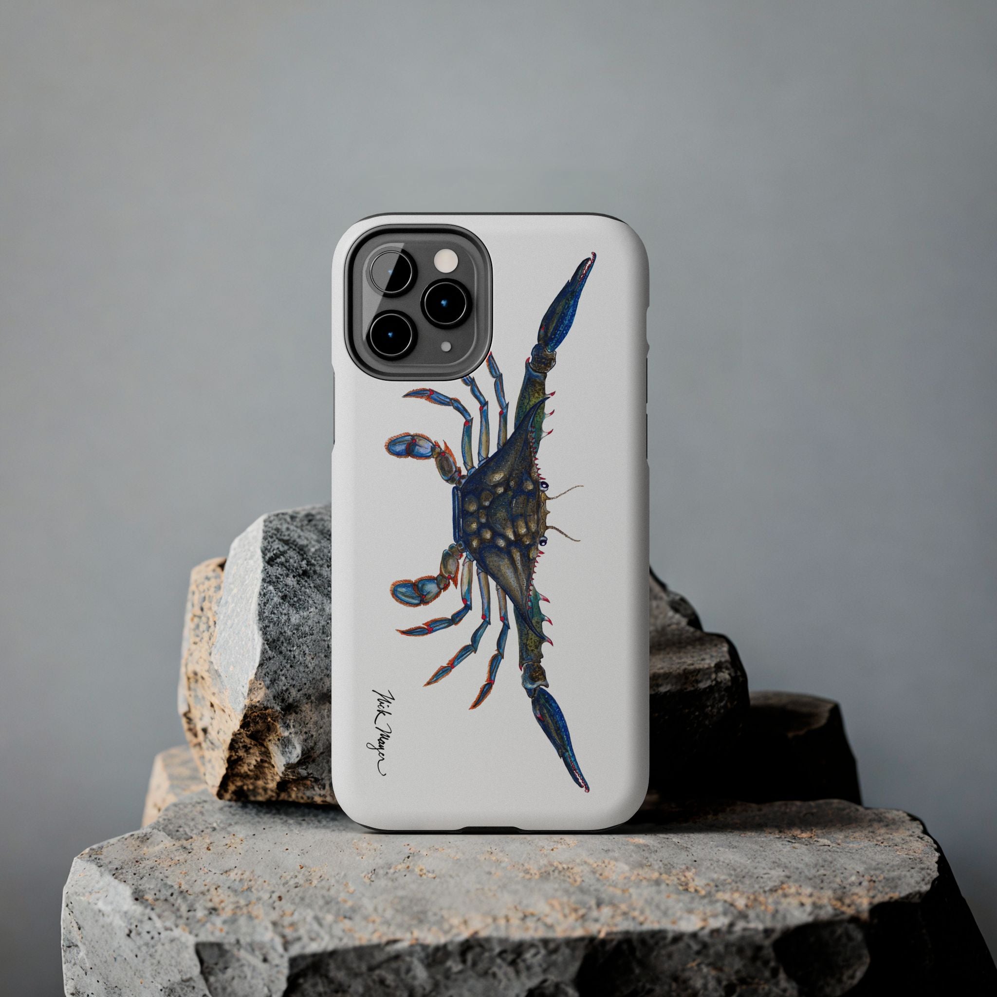 Blue Crab White Phone Case (iPhone)