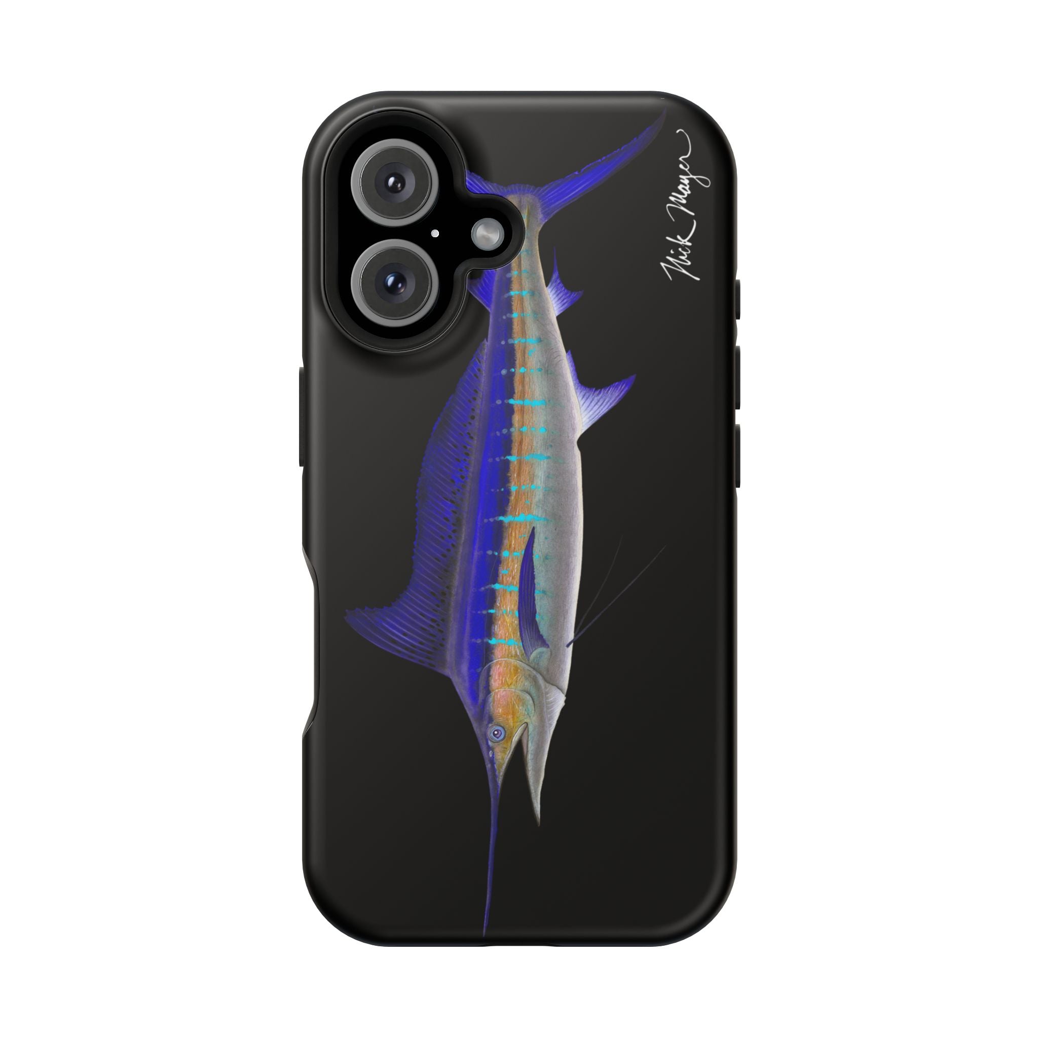 Striped Marlin MagSafe Black iPhone Case