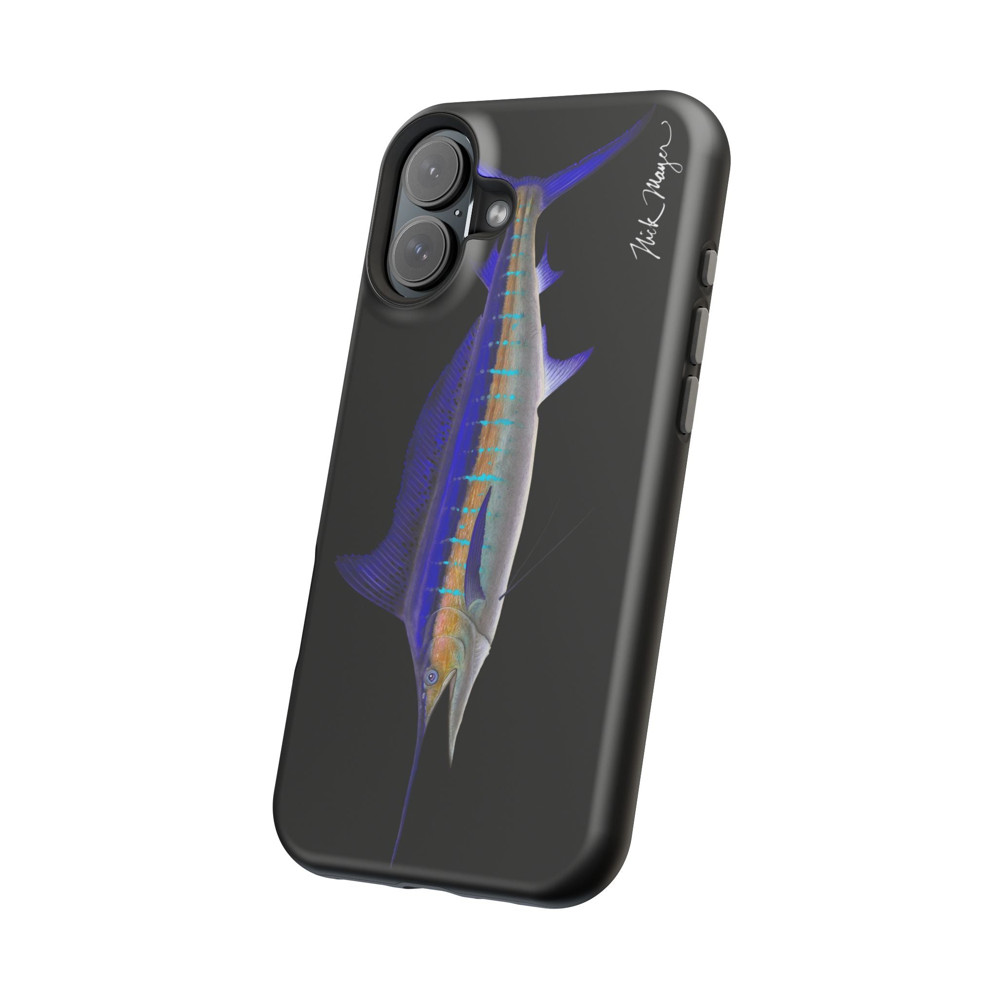 Striped Marlin MagSafe Black iPhone Case