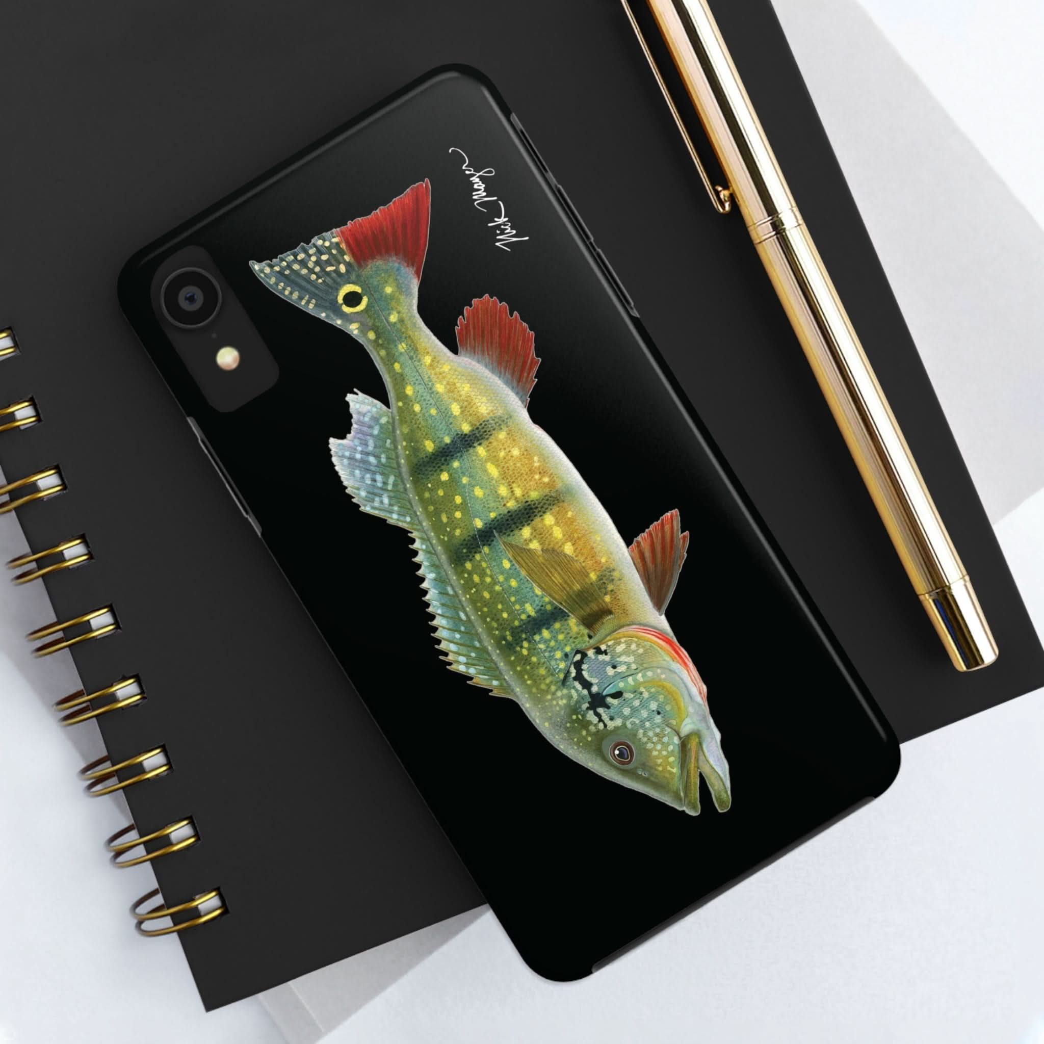 Peacock Bass Black iPhone Case