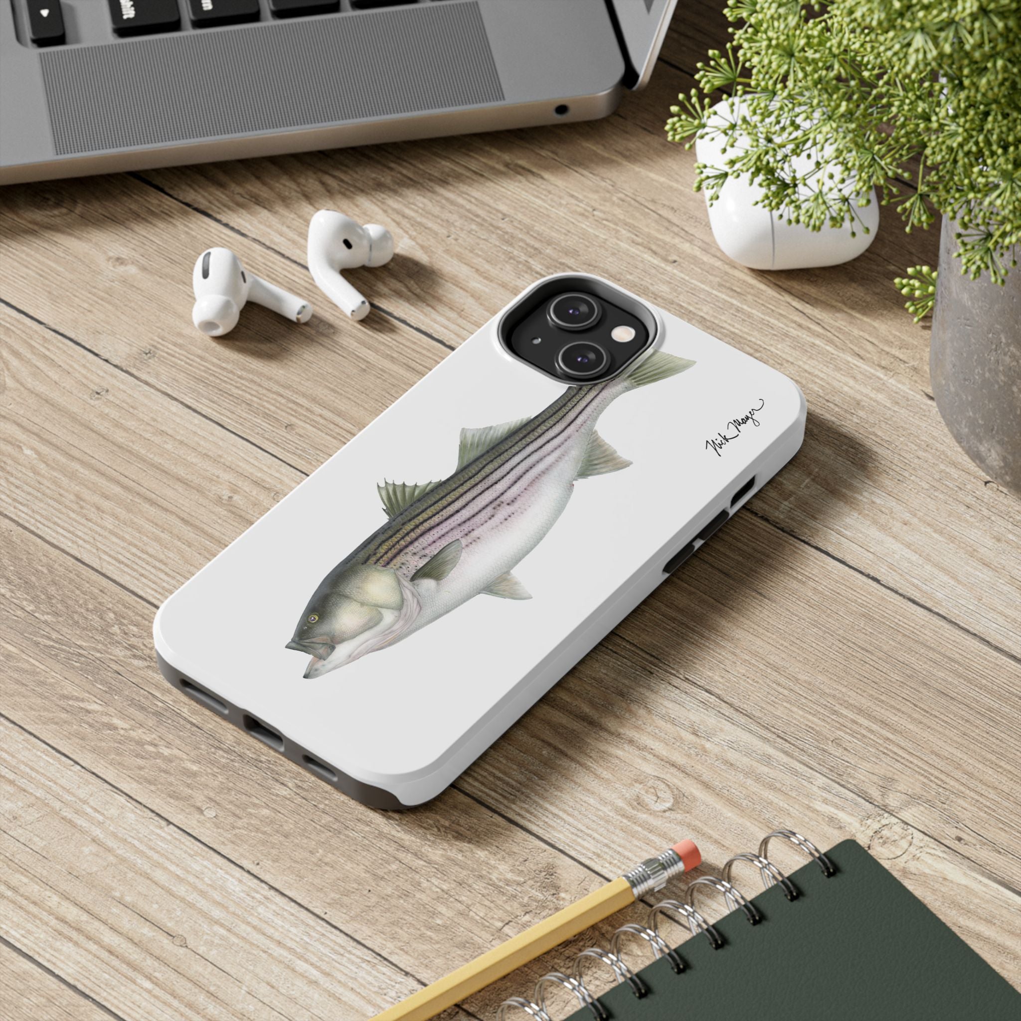 30 lb Striper White Phone Case (iPhone)