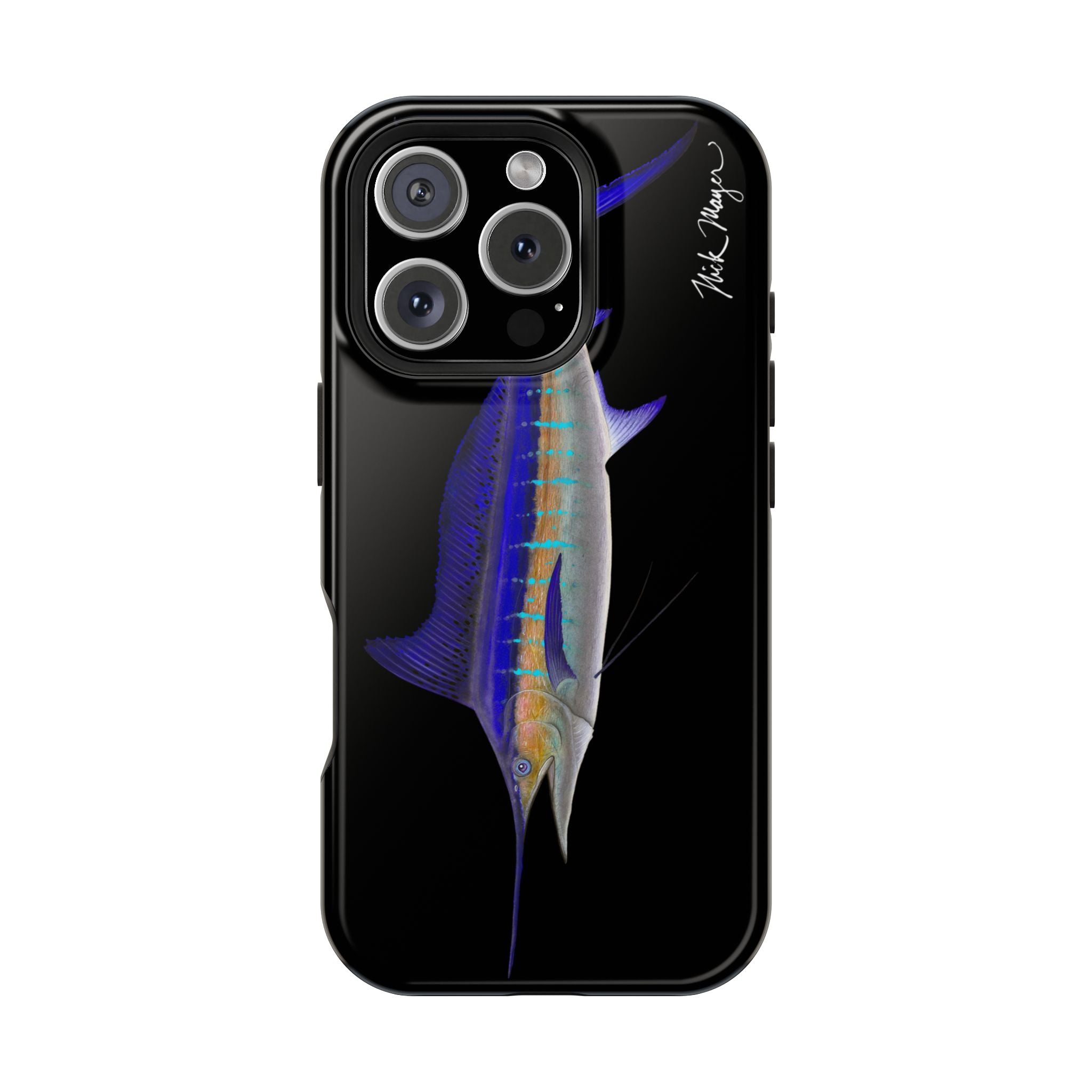 Striped Marlin MagSafe Black iPhone Case