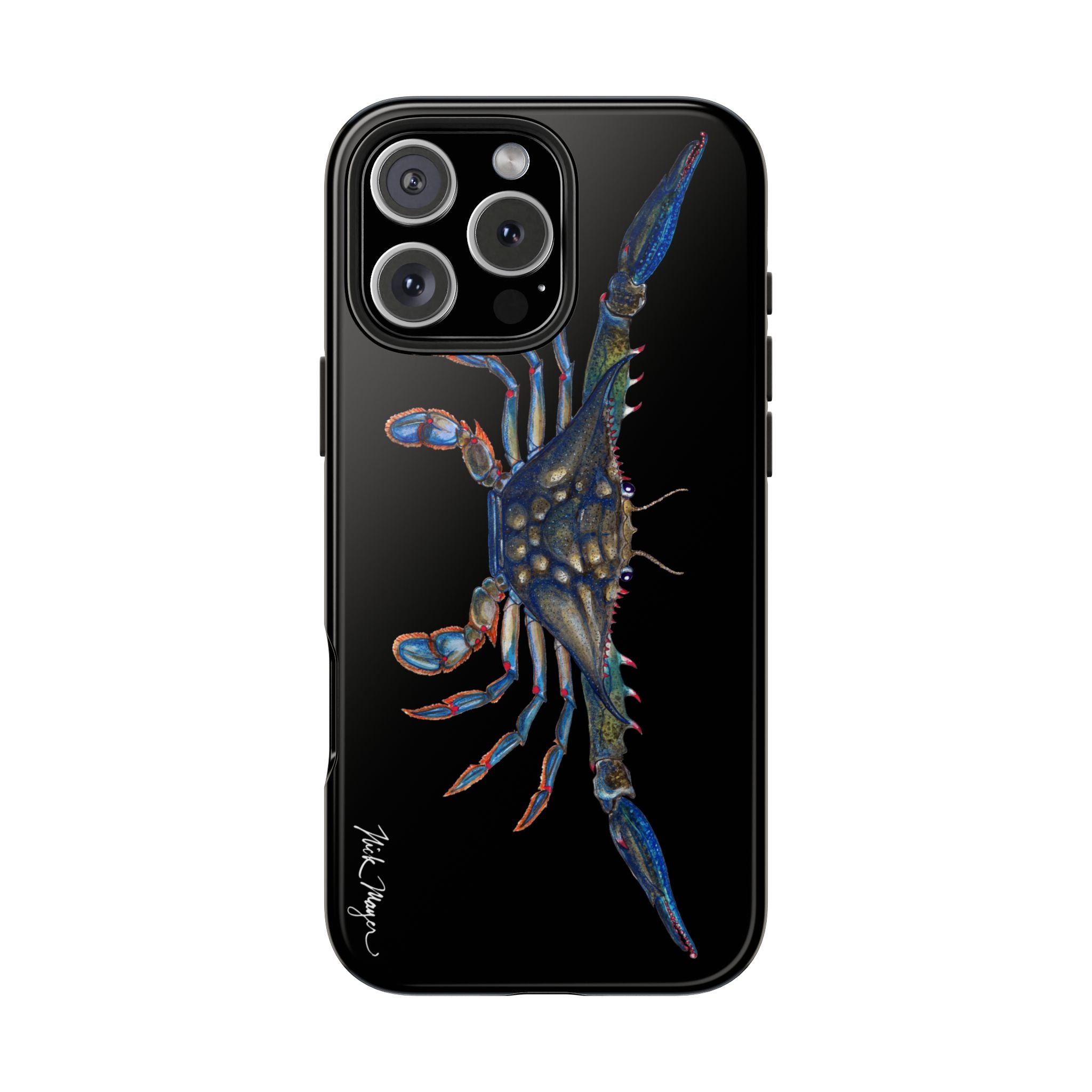 Blue Crab Black Phone Case (iPhone)