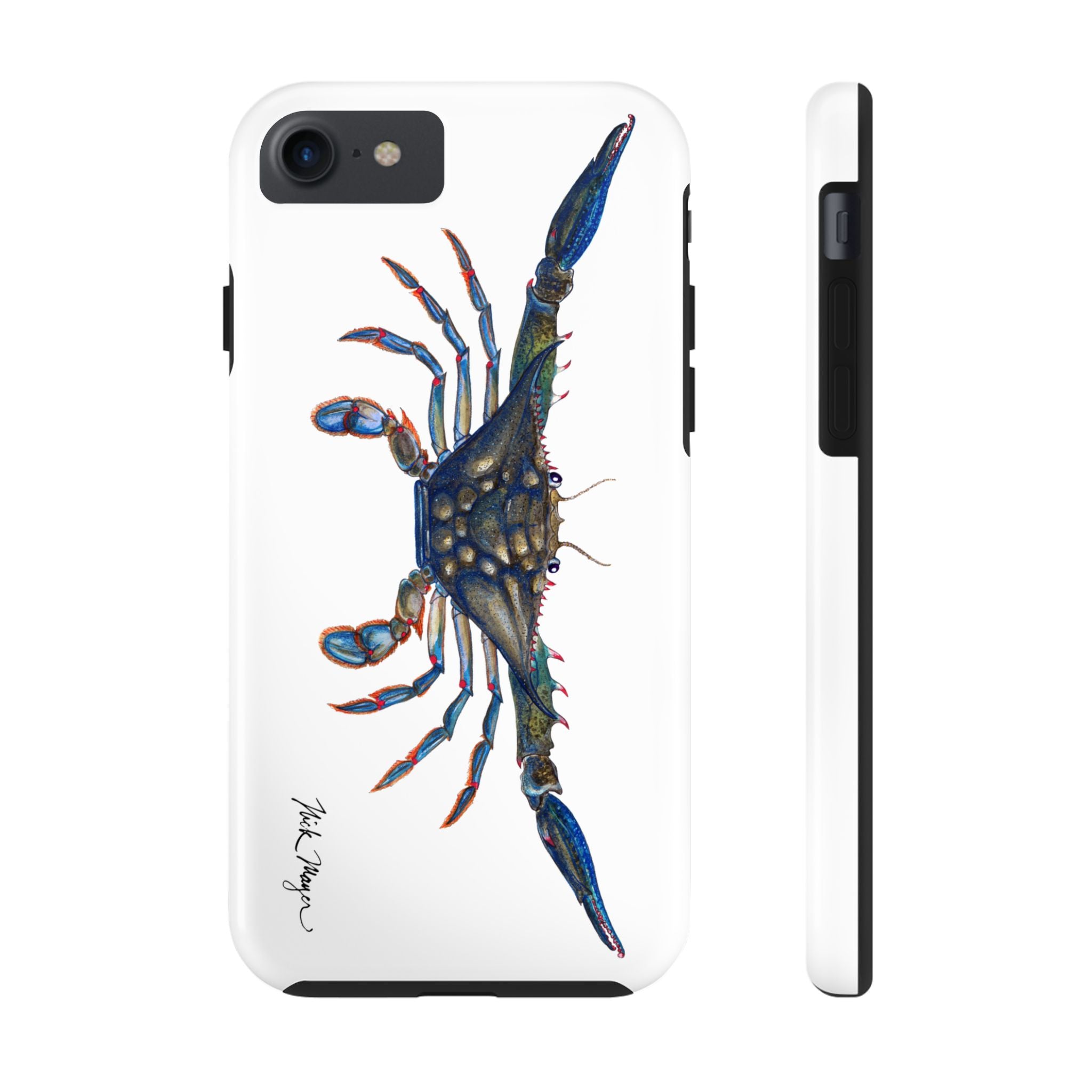 Blue Crab White Phone Case (iPhone)