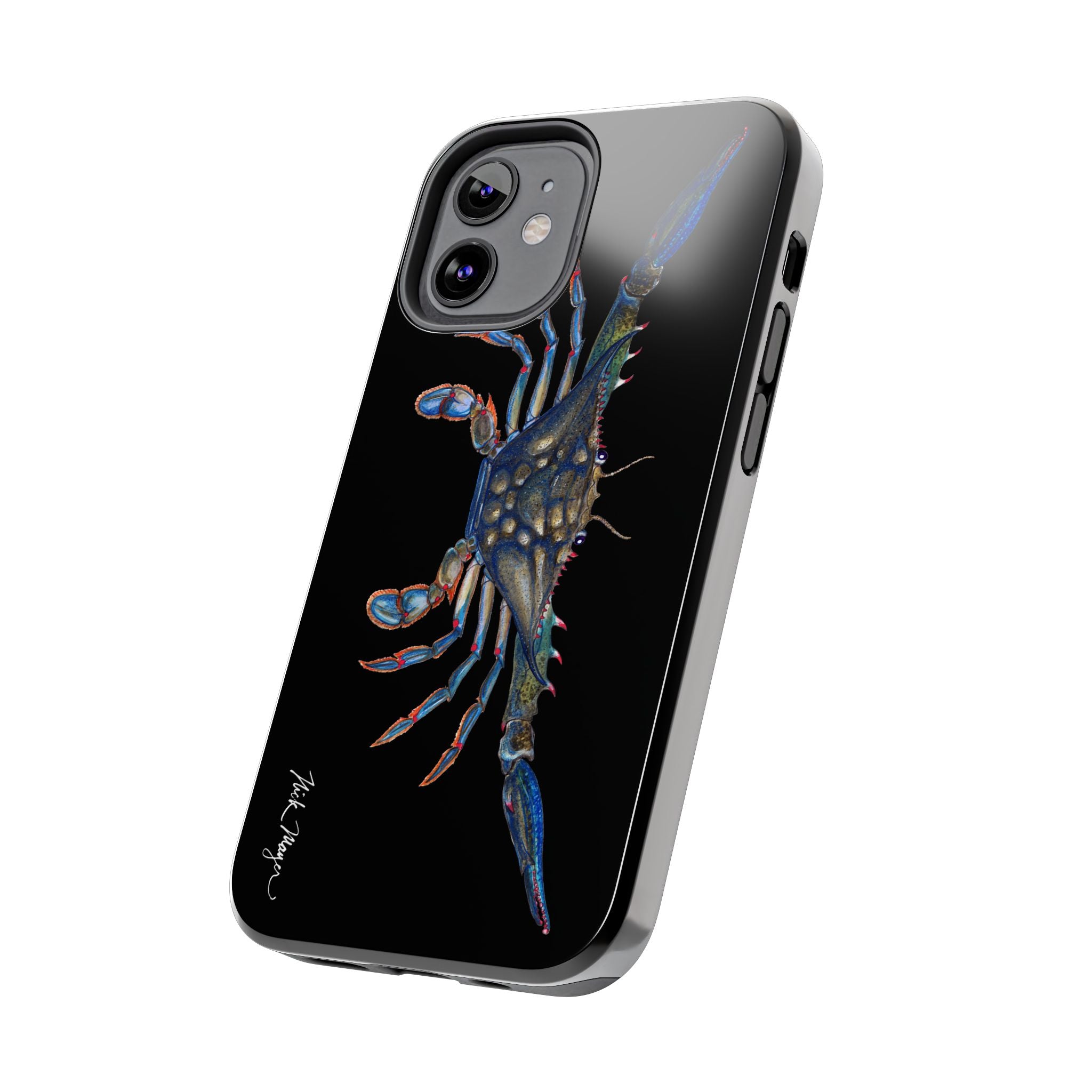 Blue Crab Black Phone Case (iPhone)