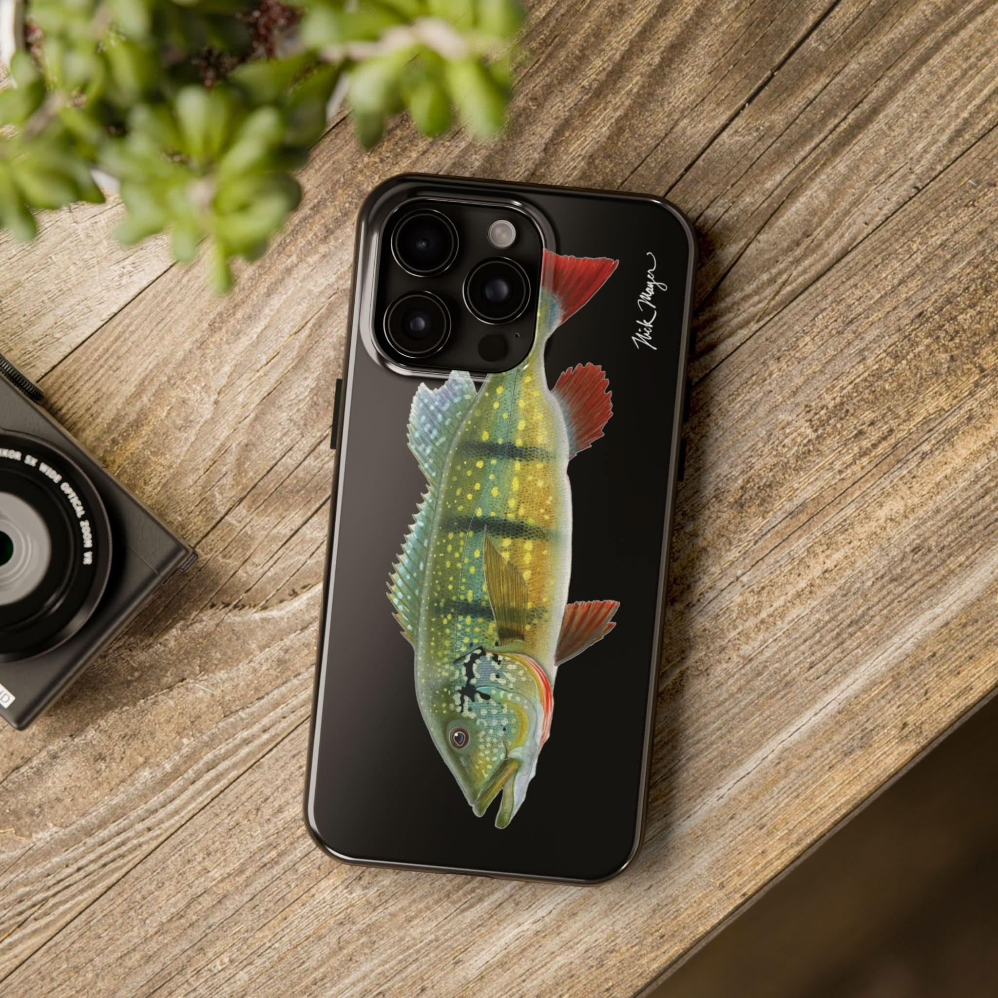 Peacock Bass Black iPhone Case