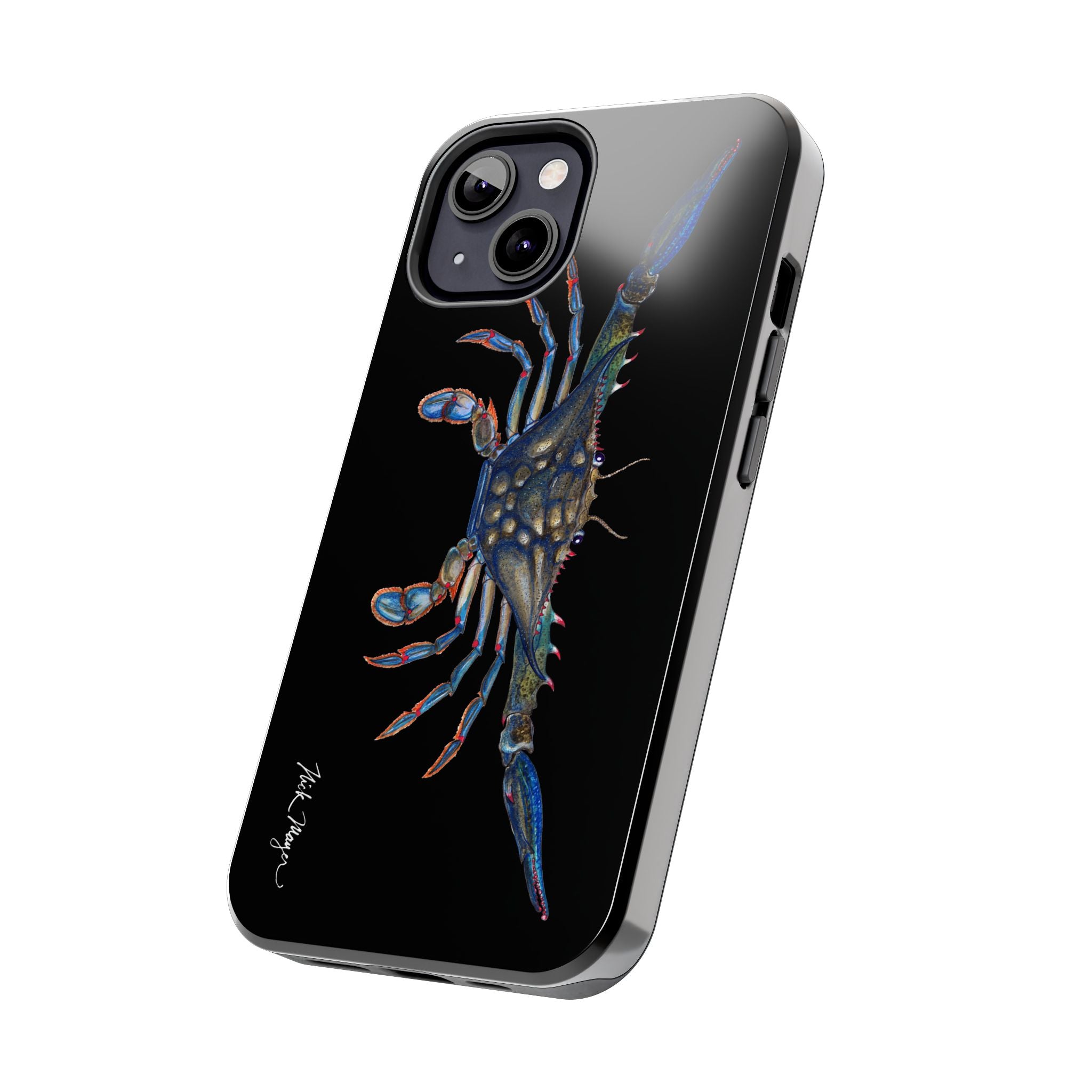 Blue Crab Black Phone Case (iPhone)