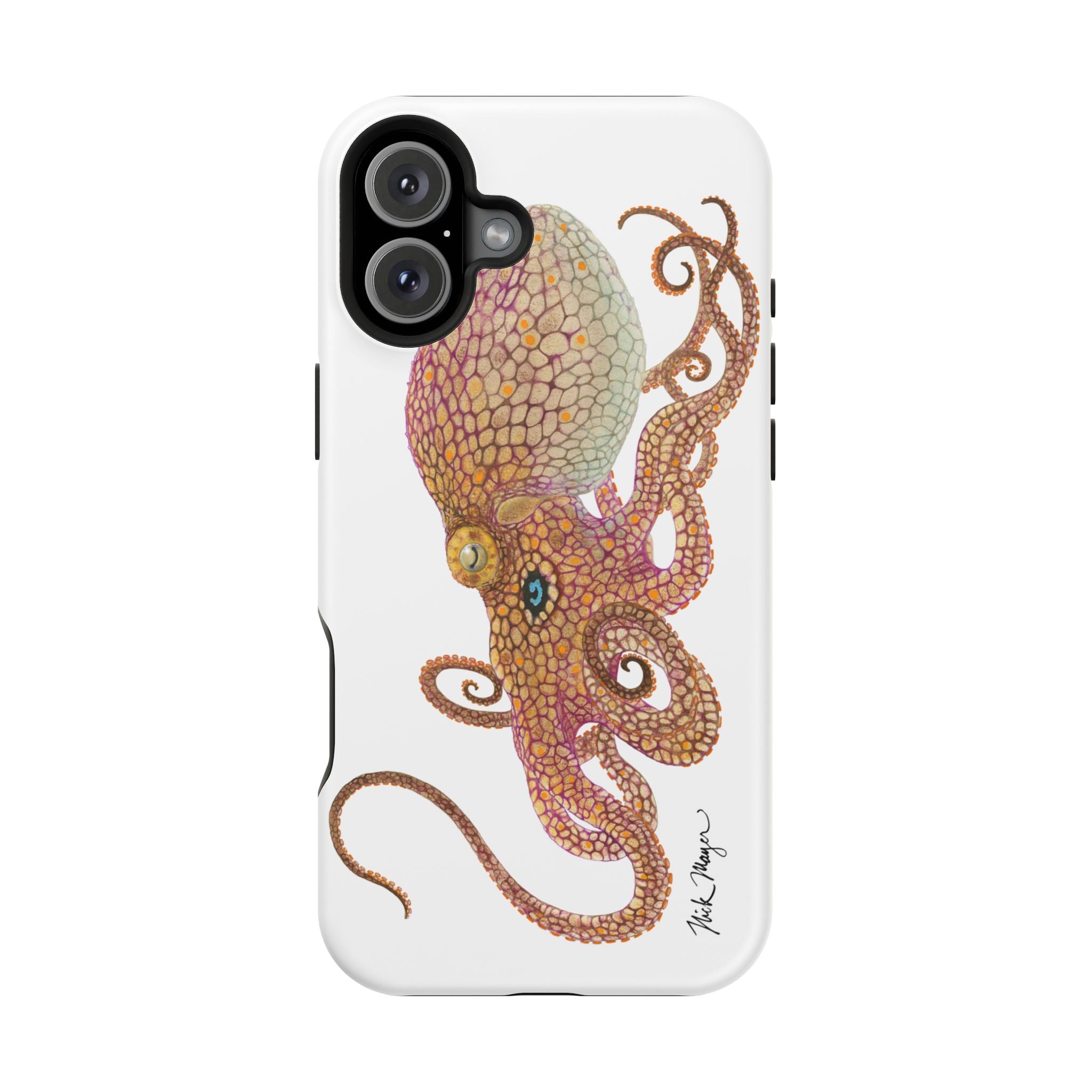 Two Spot Octopus MagSafe White iPhone Case