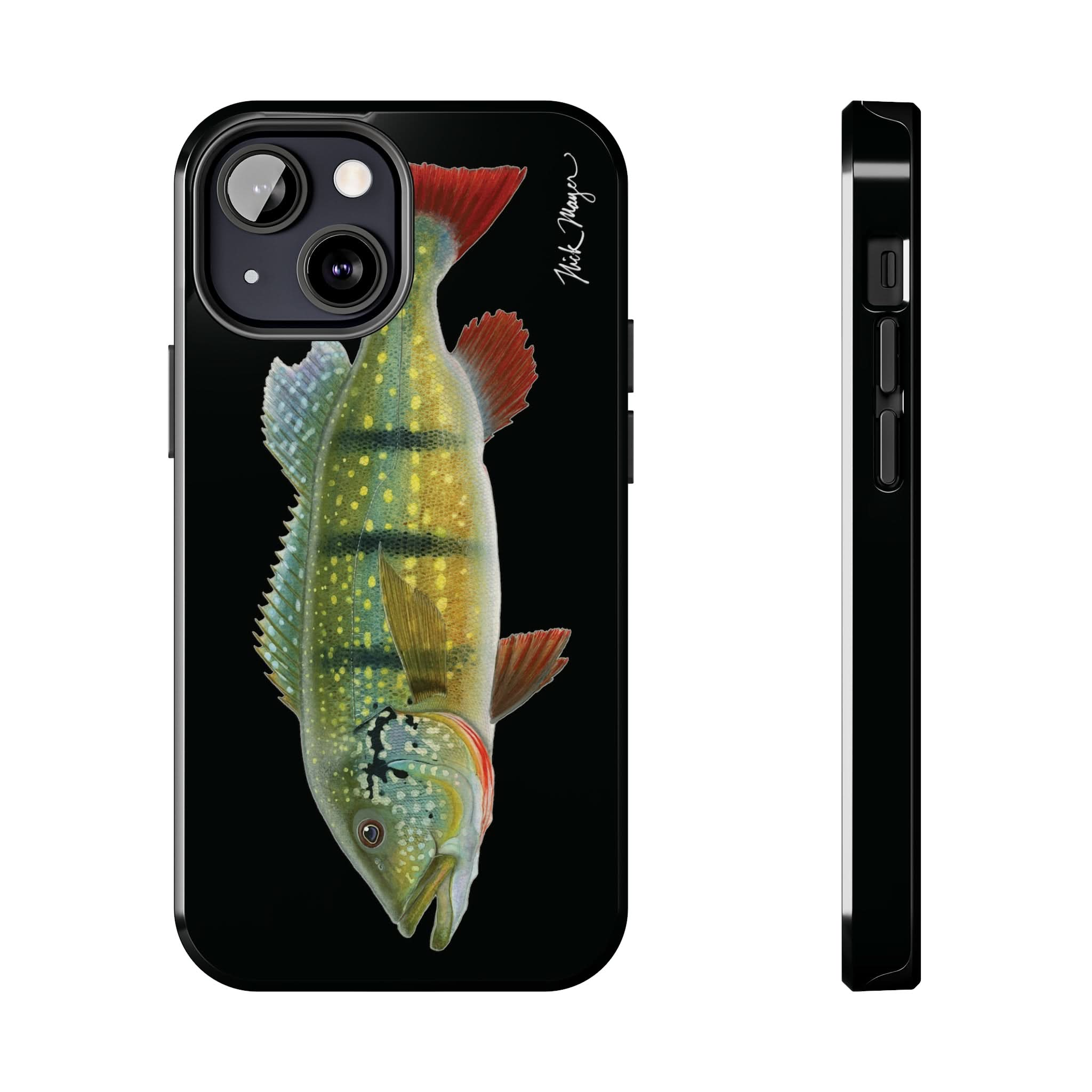 Peacock Bass Black iPhone Case