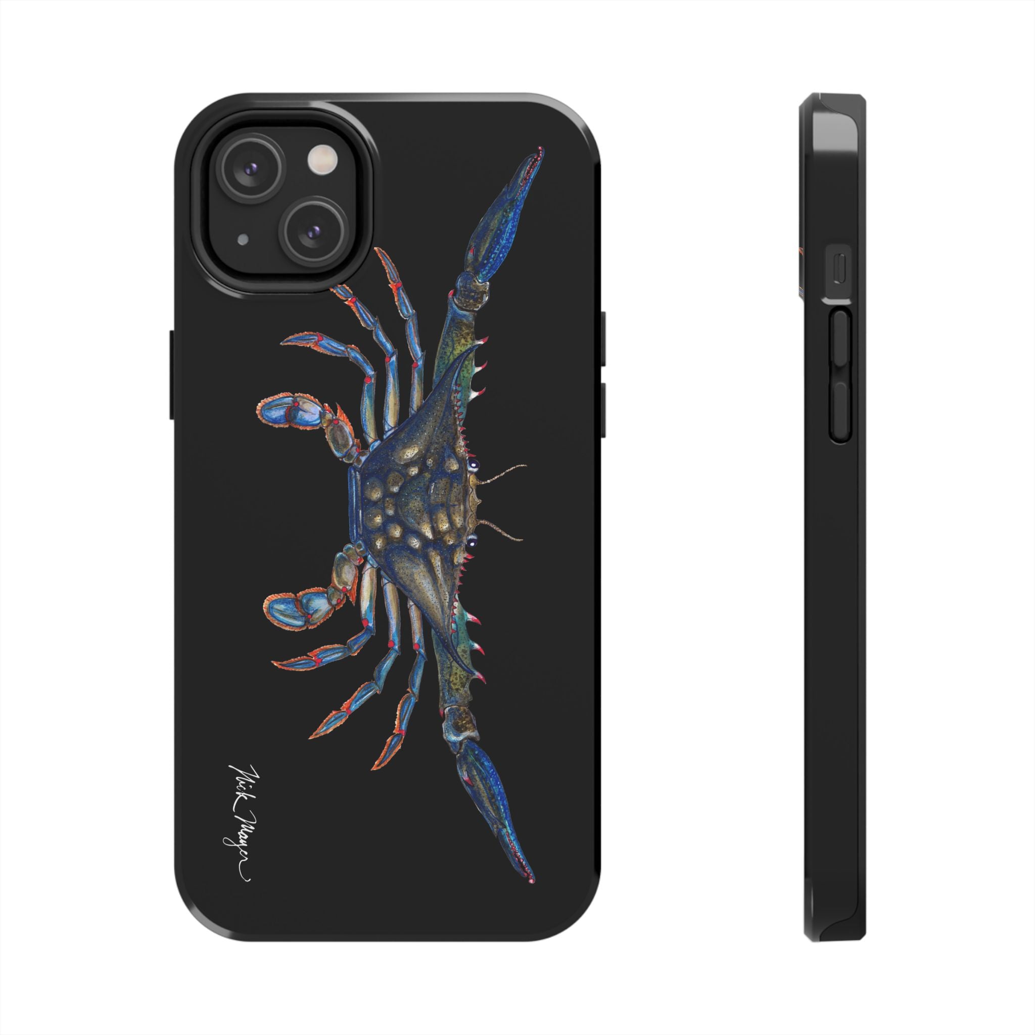 Blue Crab Black Phone Case (iPhone)