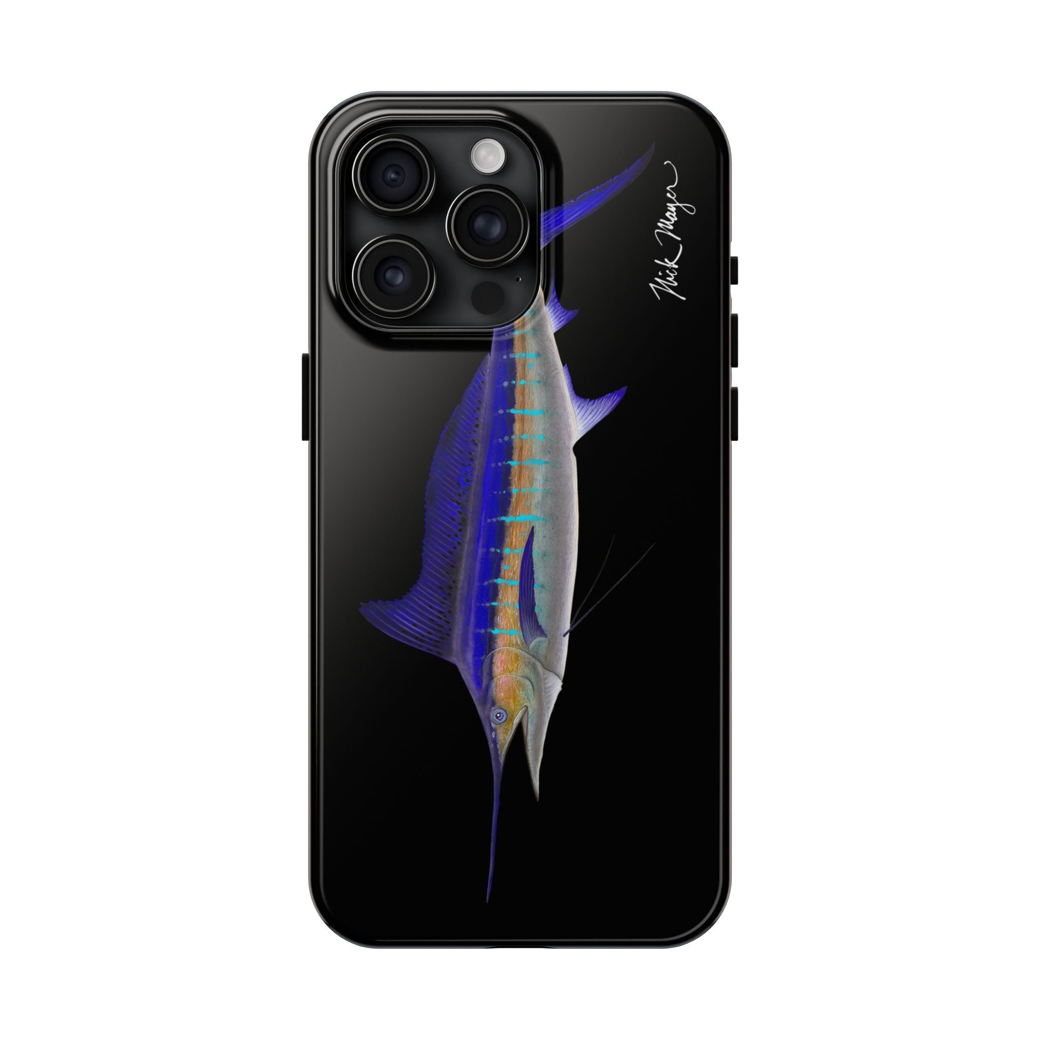 Striped Marlin Black Phone Case (iPhone)