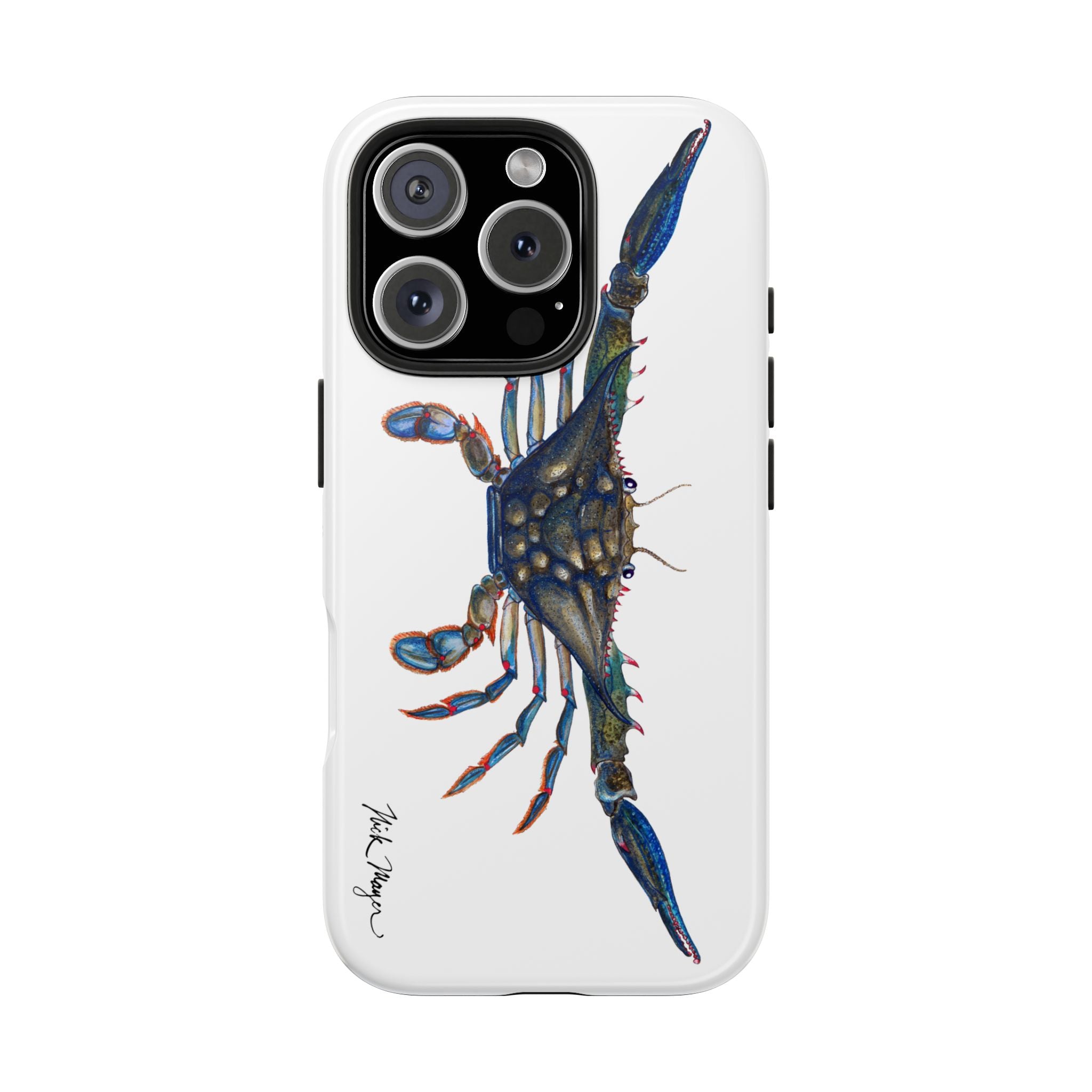 Blue Crab White Phone Case (iPhone)