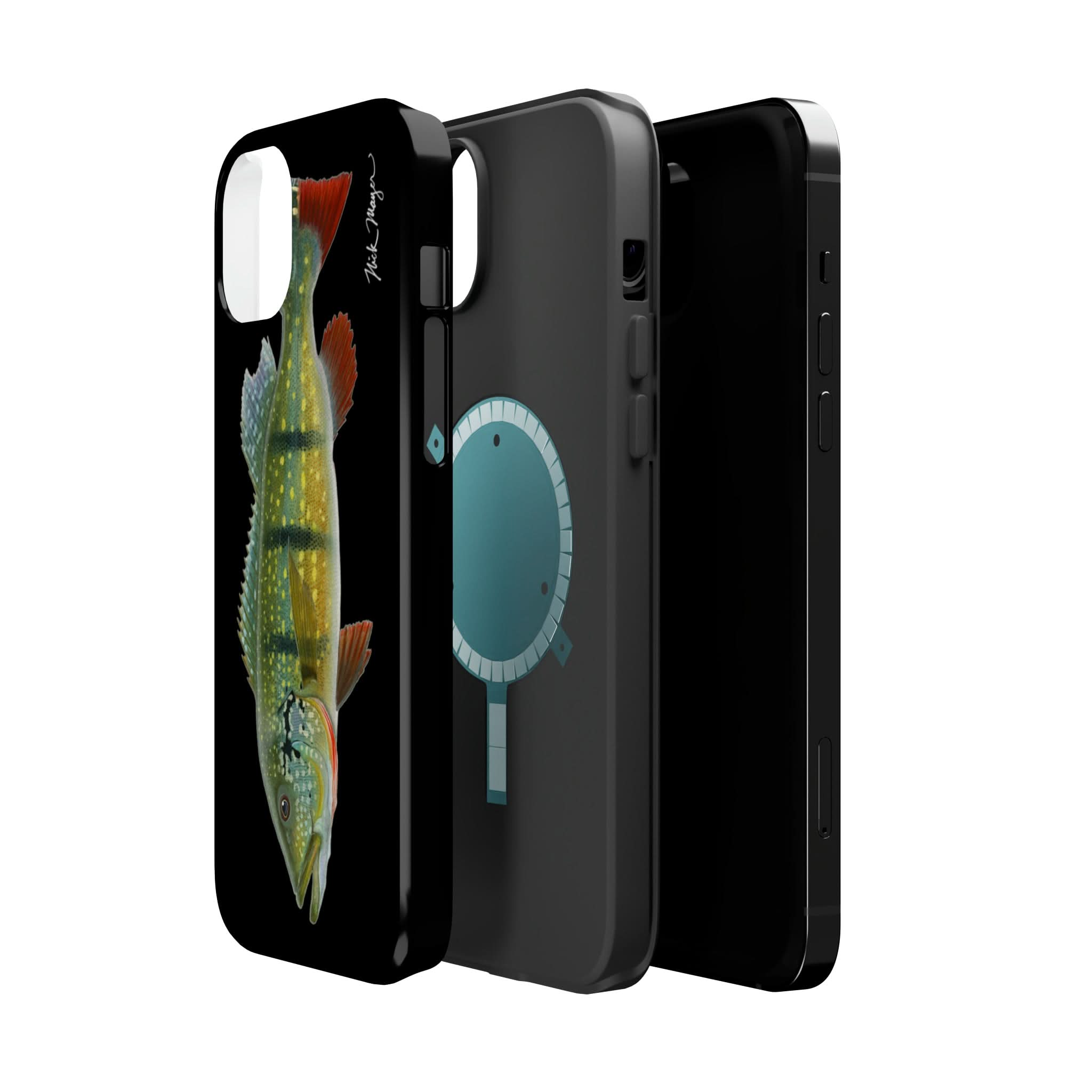 Peacock Bass MagSafe Black iPhone Case