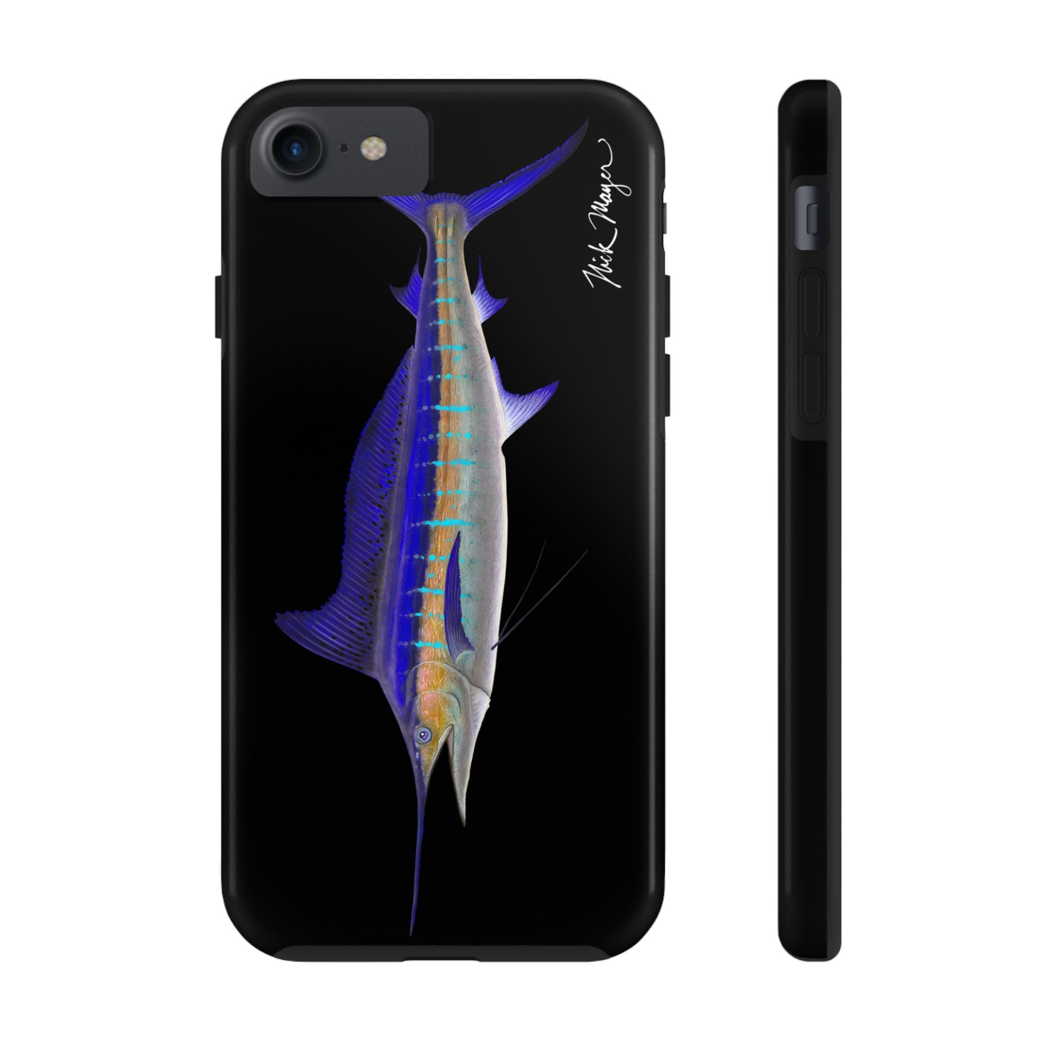 Striped Marlin Black Phone Case (iPhone)