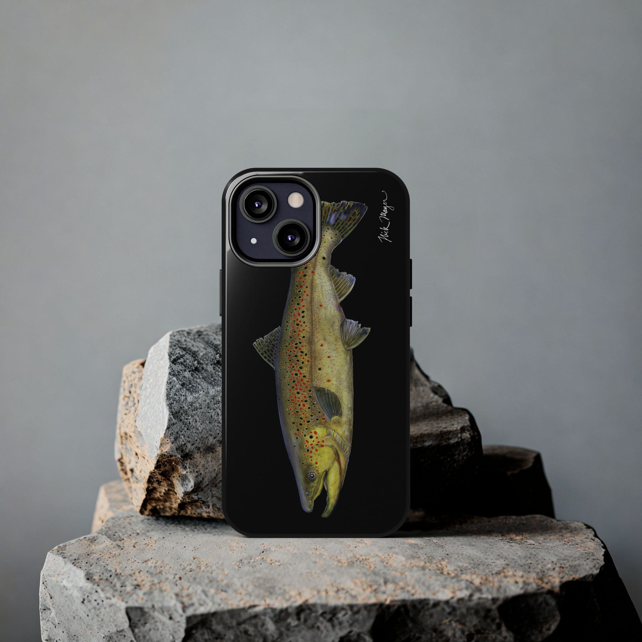 Brown Trout Black Phone Case (iPhone)